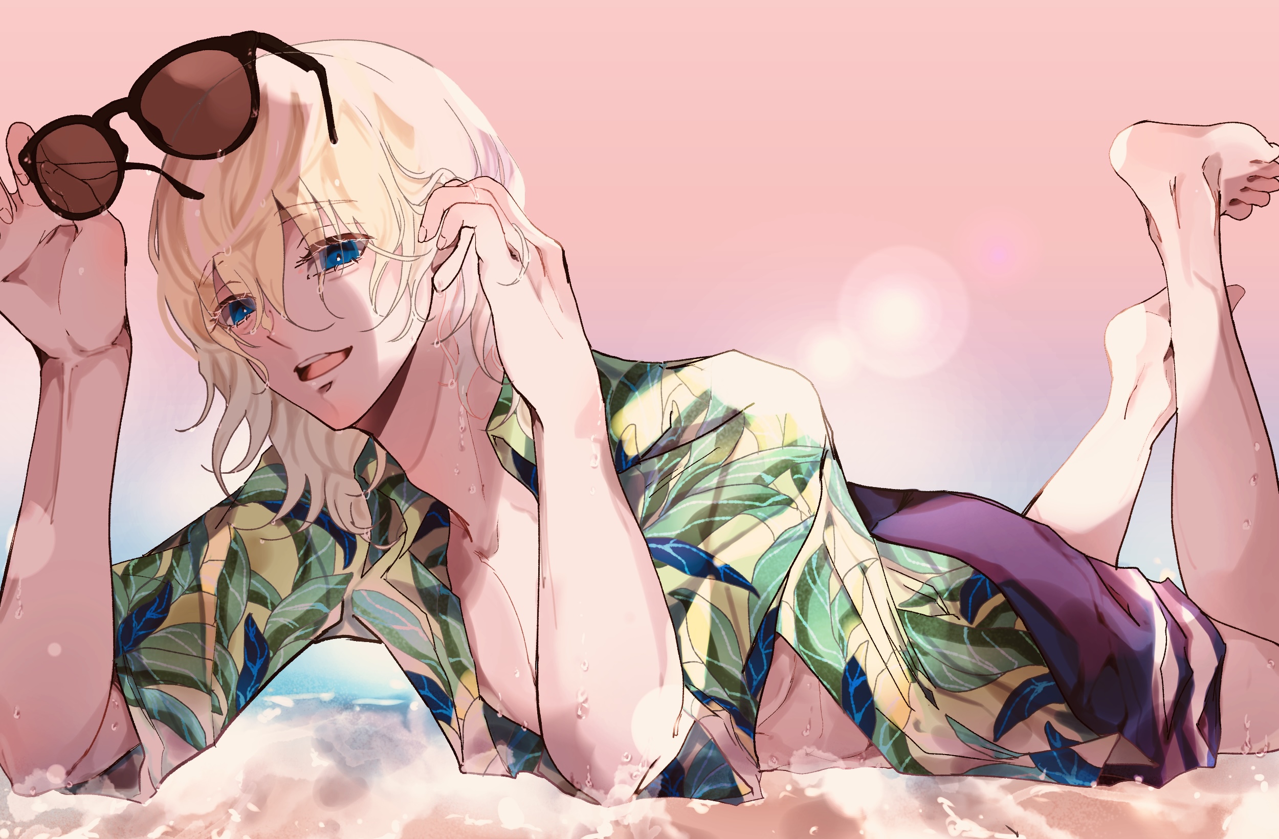 Tokyo Revengers Chifuyu Matsuno relaxing on beach HD Wallpaper