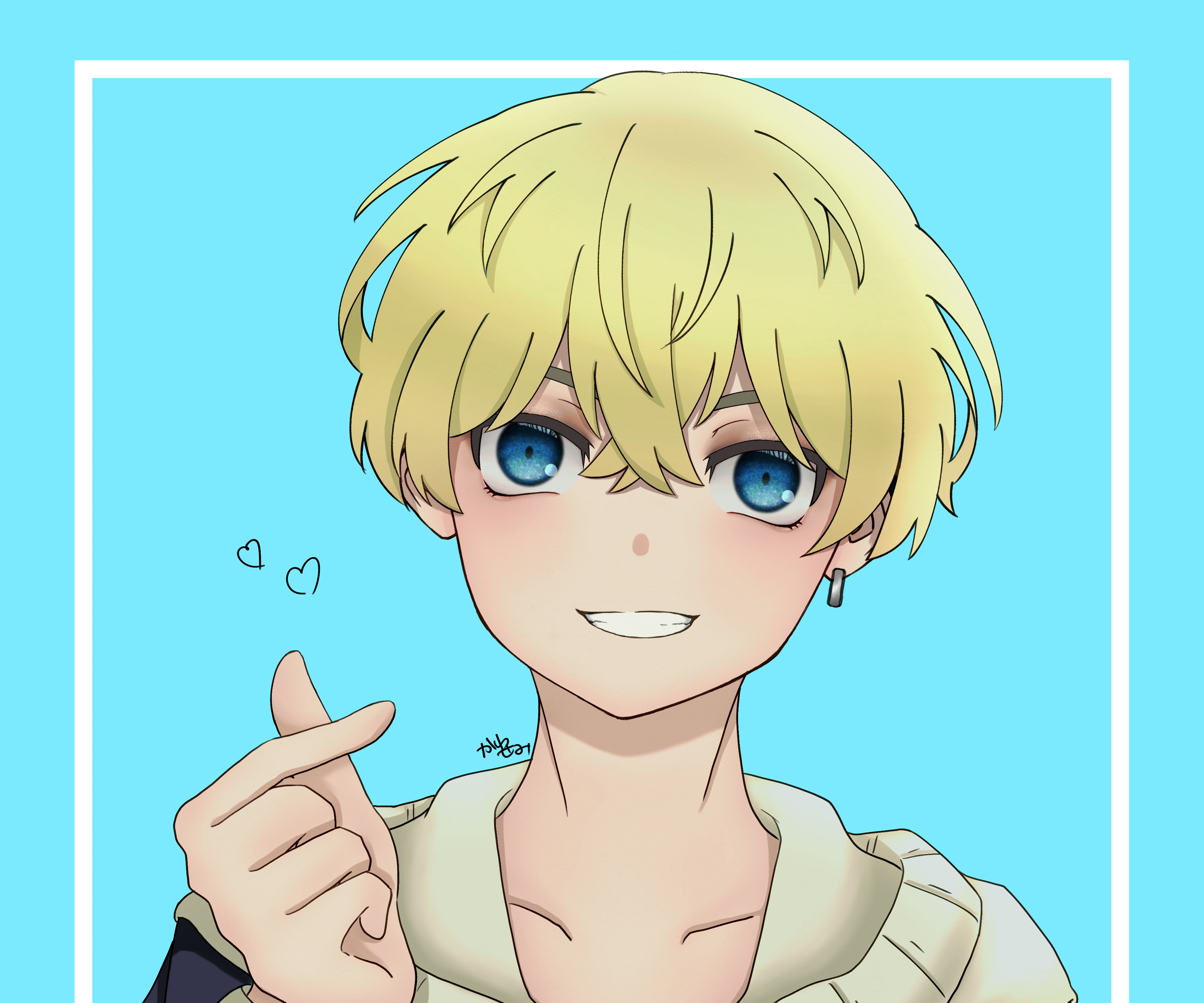 Chifuyu Matsuno making a finger heart gesture HD Wallpaper