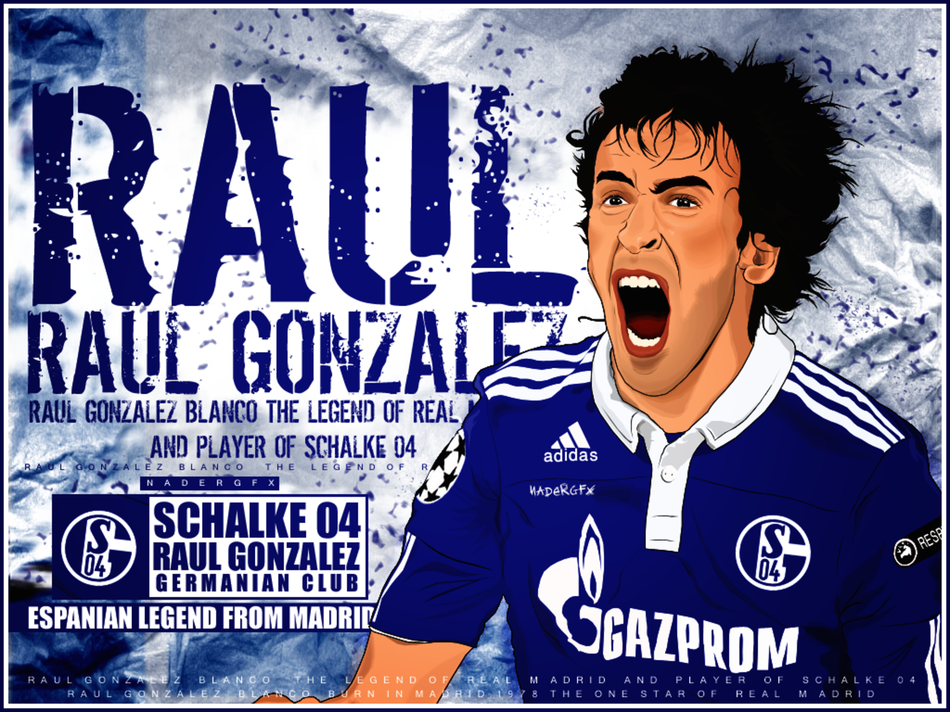 Raúl González Blanco Schalke 04 Legend Illustration HD Wallpaper