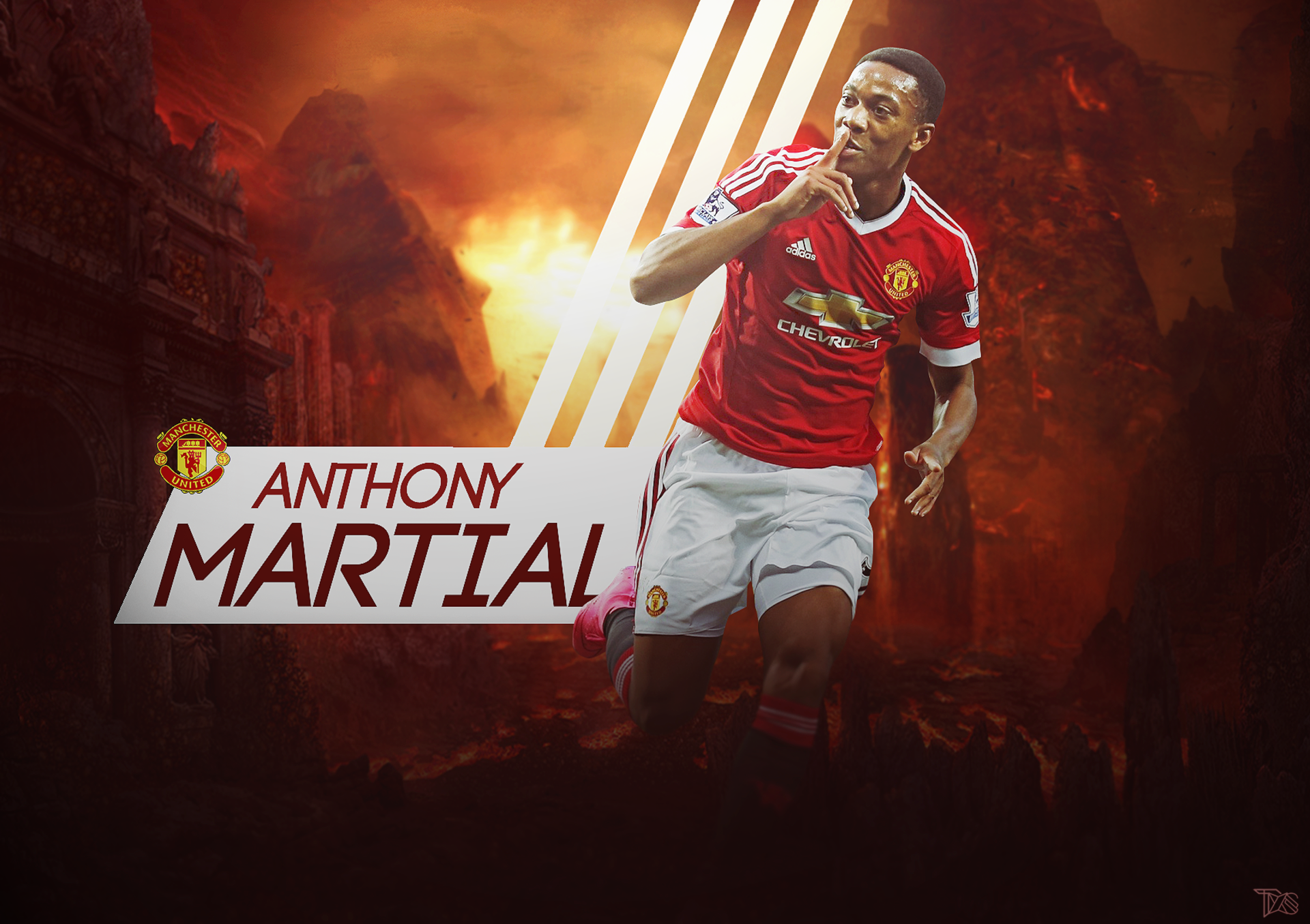 Anthony Martial Manchester United Fiery Shush Gesture HD Wallpaper