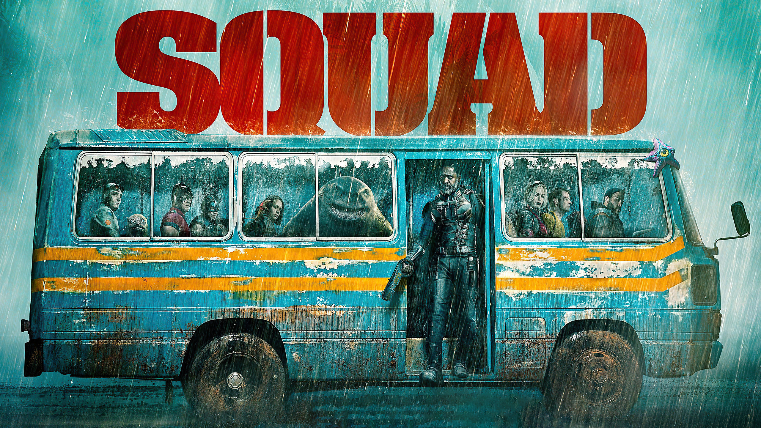 SQUAD movie poster with King Shark and Bloodsport HD Wallpaper
