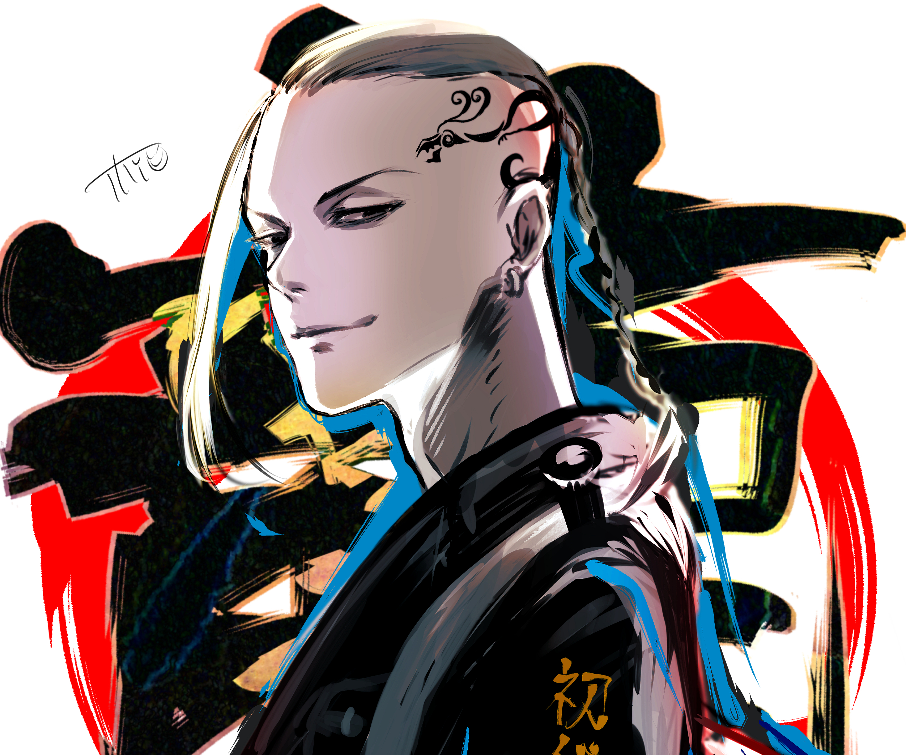 Ken Ryuguji with Dragon Tattoo Anime Portrait HD Wallpaper