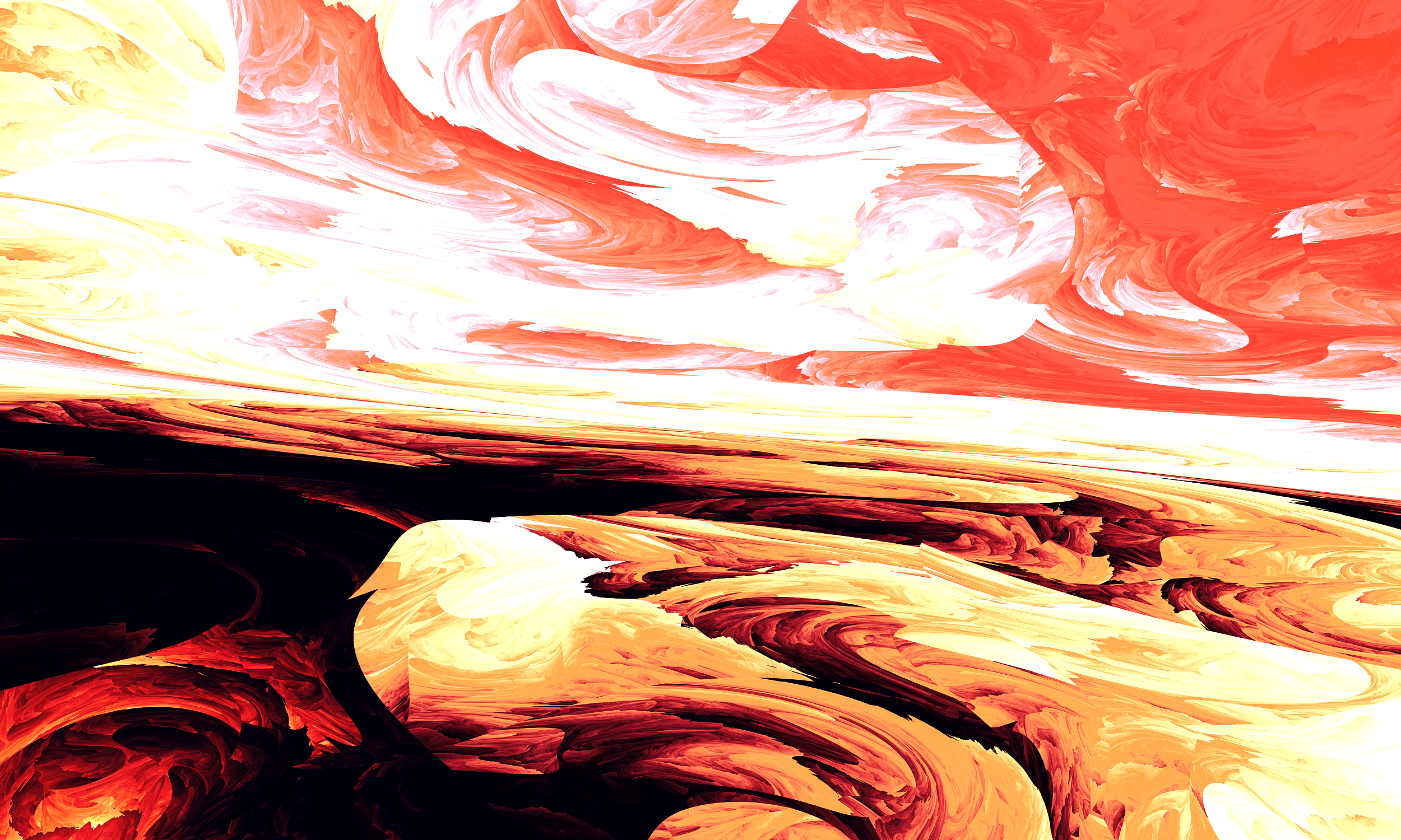 Abstract Fiery Deserted Lands HD Wallpaper