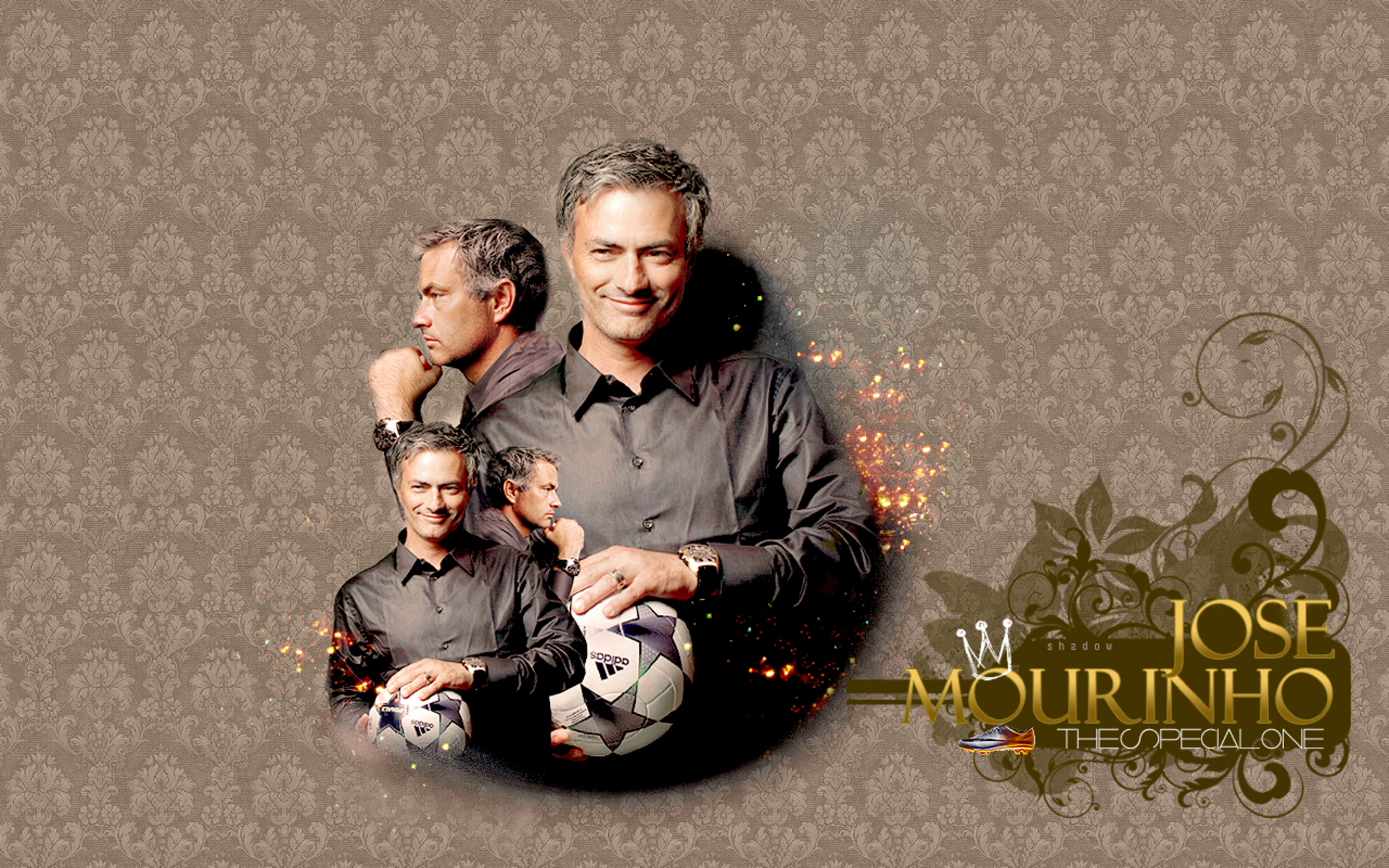 José Mourinho: The Special One with Soccer Ball HD Wallpaper