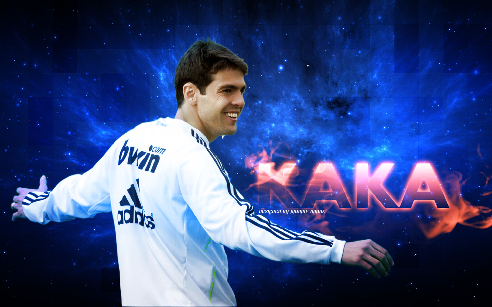Kaká Real Madrid soccer player with glowing name HD Wallpaper