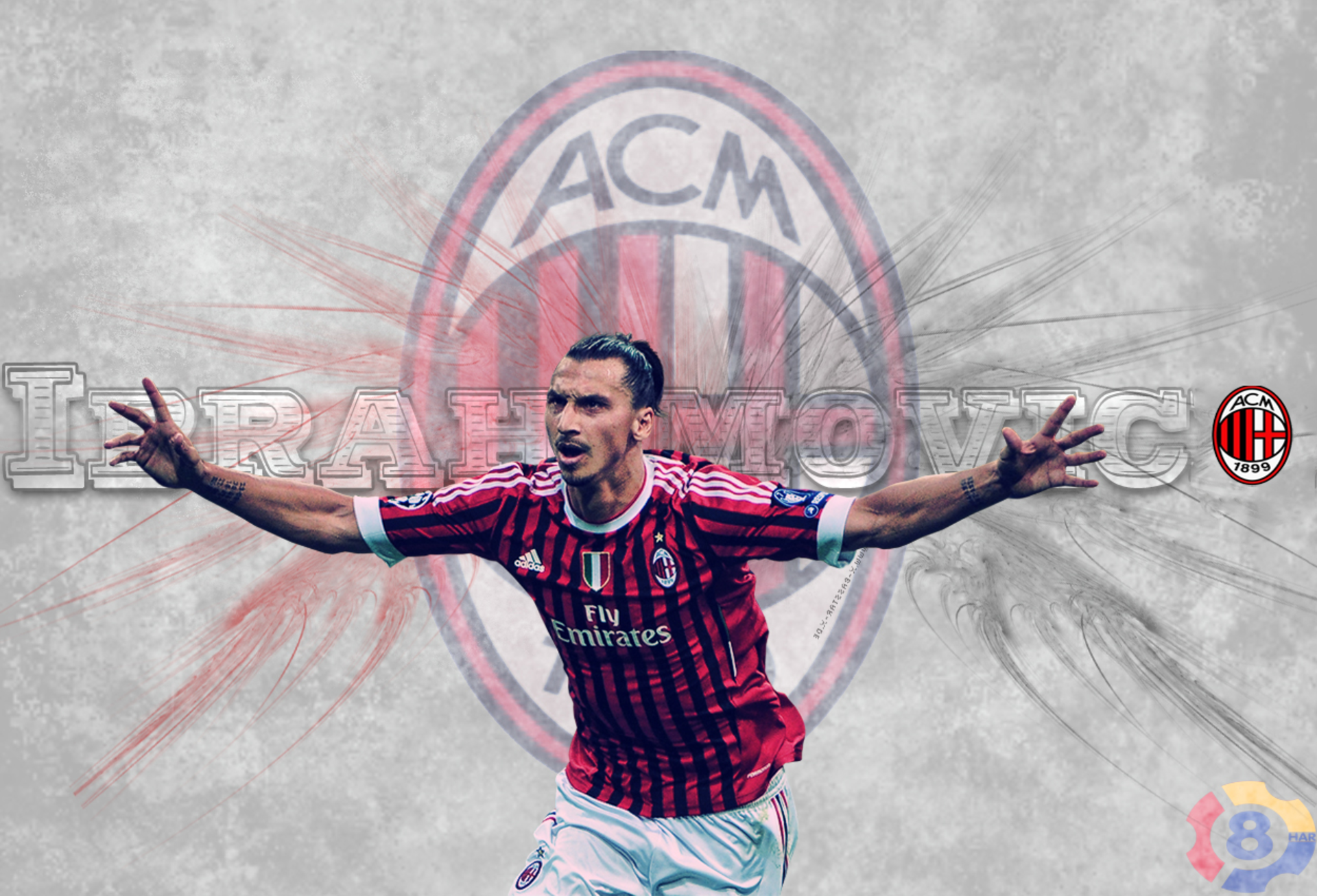 Zlatan Ibrahimovic AC Milan celebration HD Wallpaper