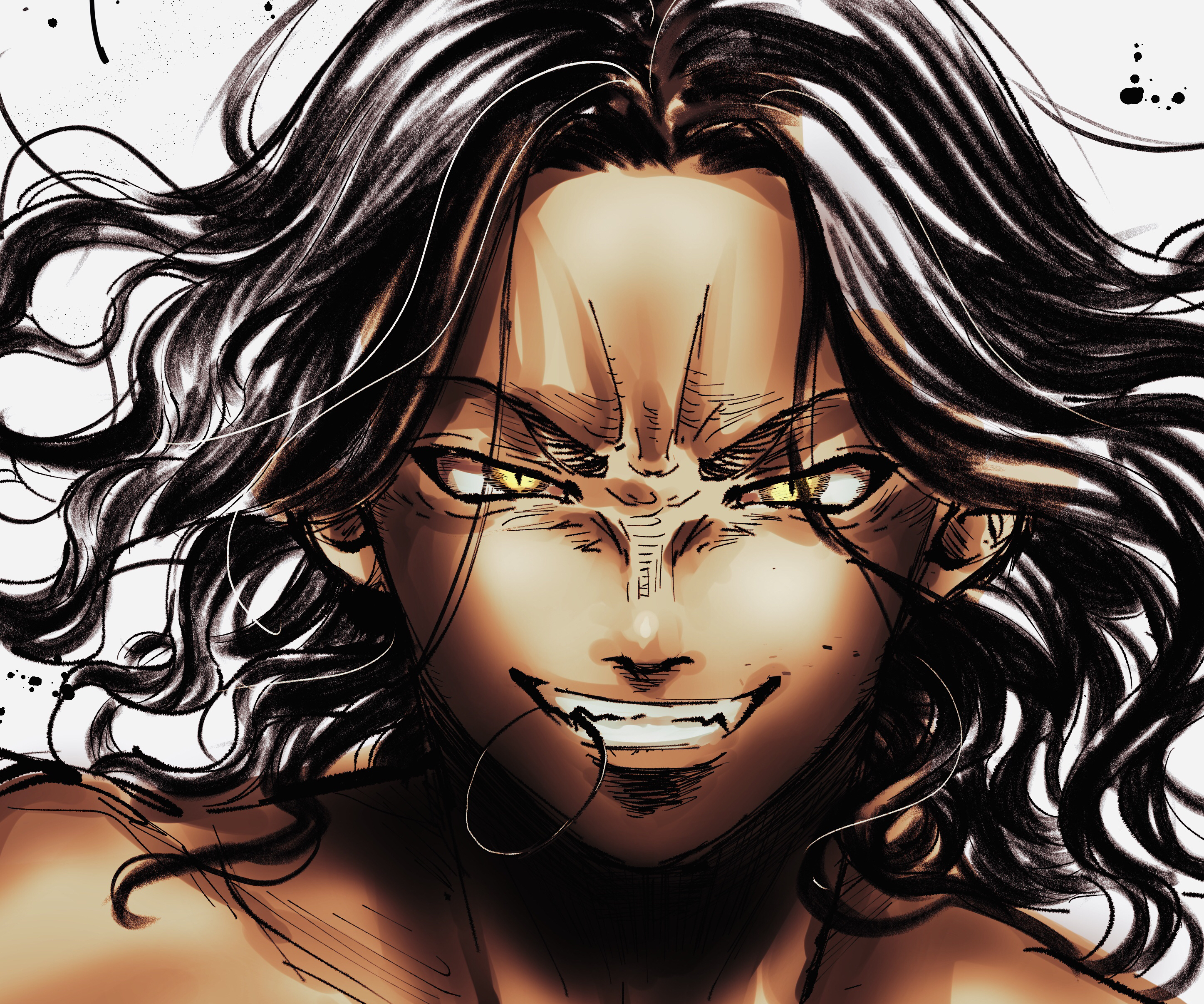 Keisuke Baji with glowing eyes and menacing smile HD Wallpaper