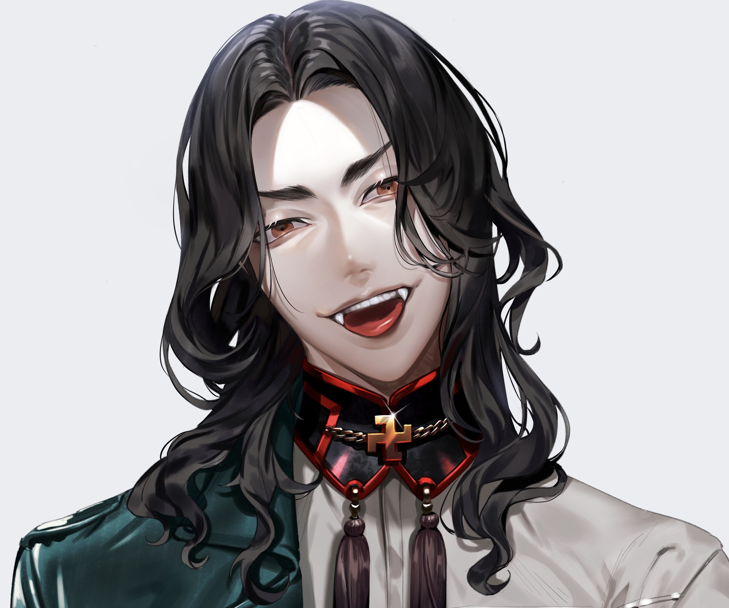 Keisuke Baji with fangs and a playful smile HD Wallpaper