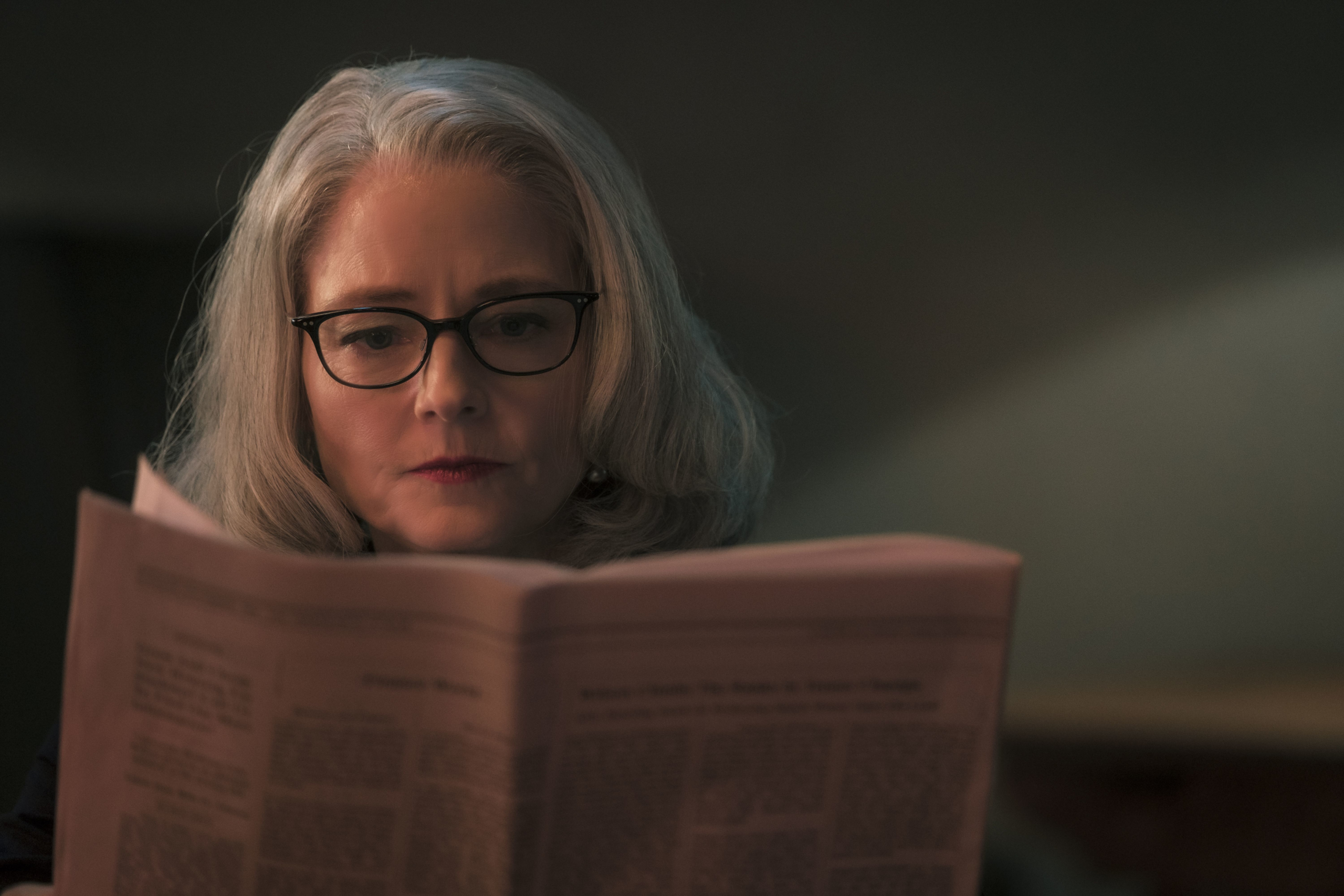 Jodie Foster reading newspaper in The Mauritanian HD Wallpaper