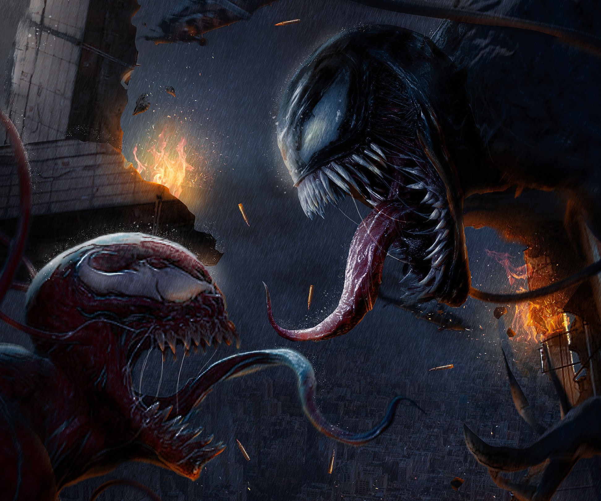Venom vs Carnage Epic Battle HD Wallpaper