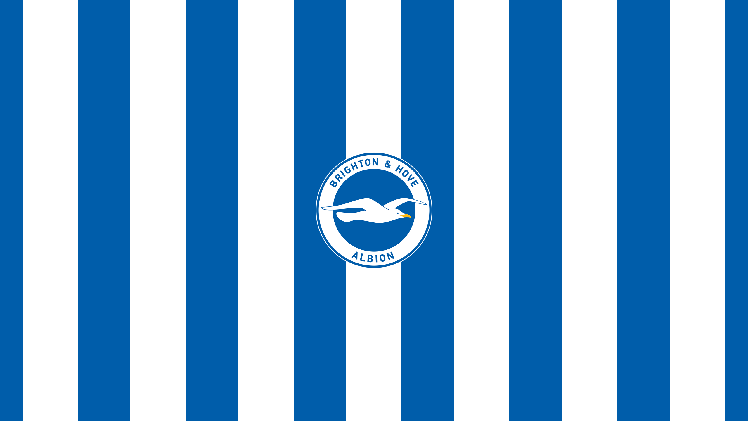 Brighton & Hove Albion F.C. Blue and White Stripes Logo HD Wallpaper