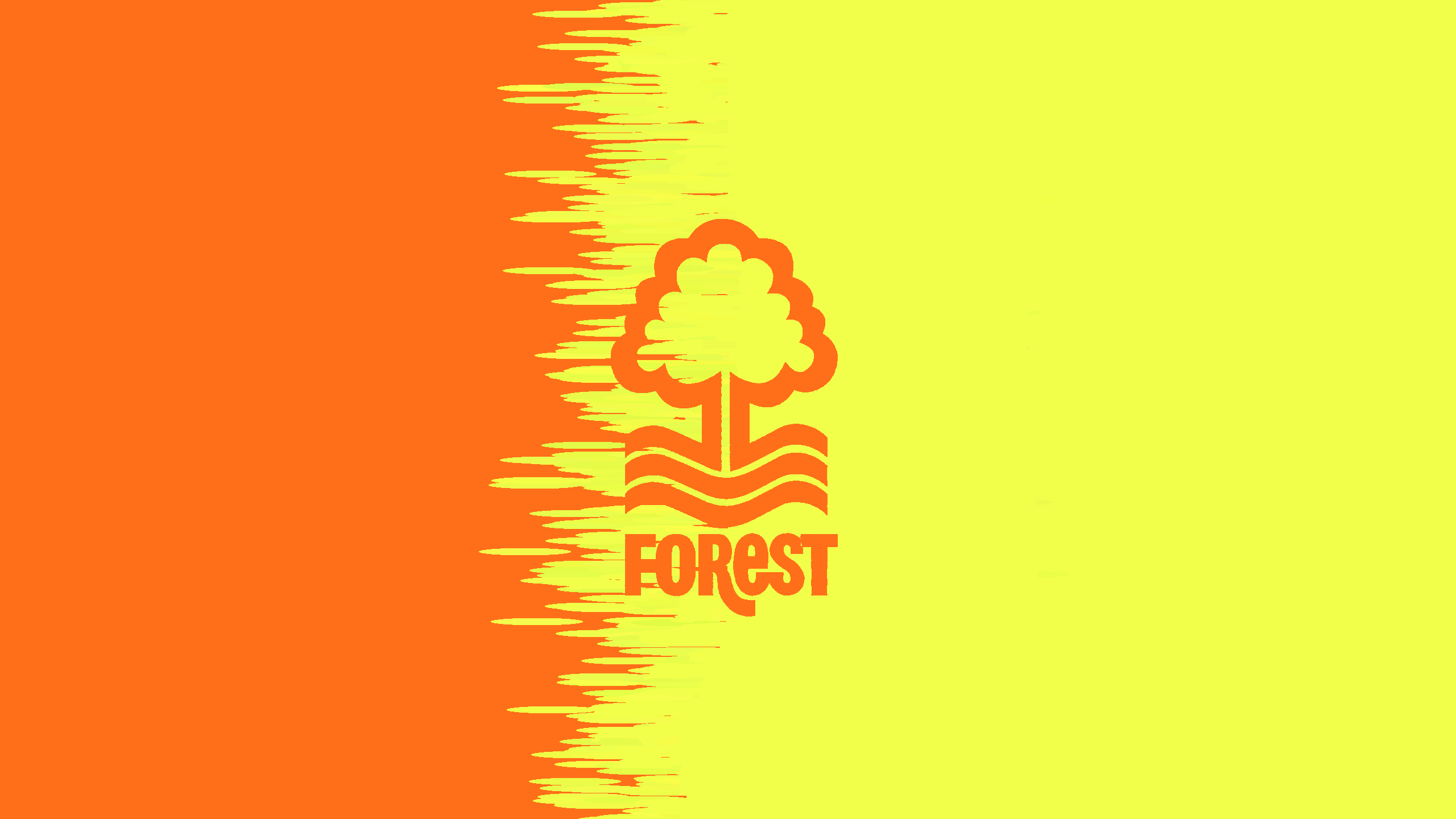 Nottingham Forest F.C. Logo Orange Yellow Glitch HD Wallpaper