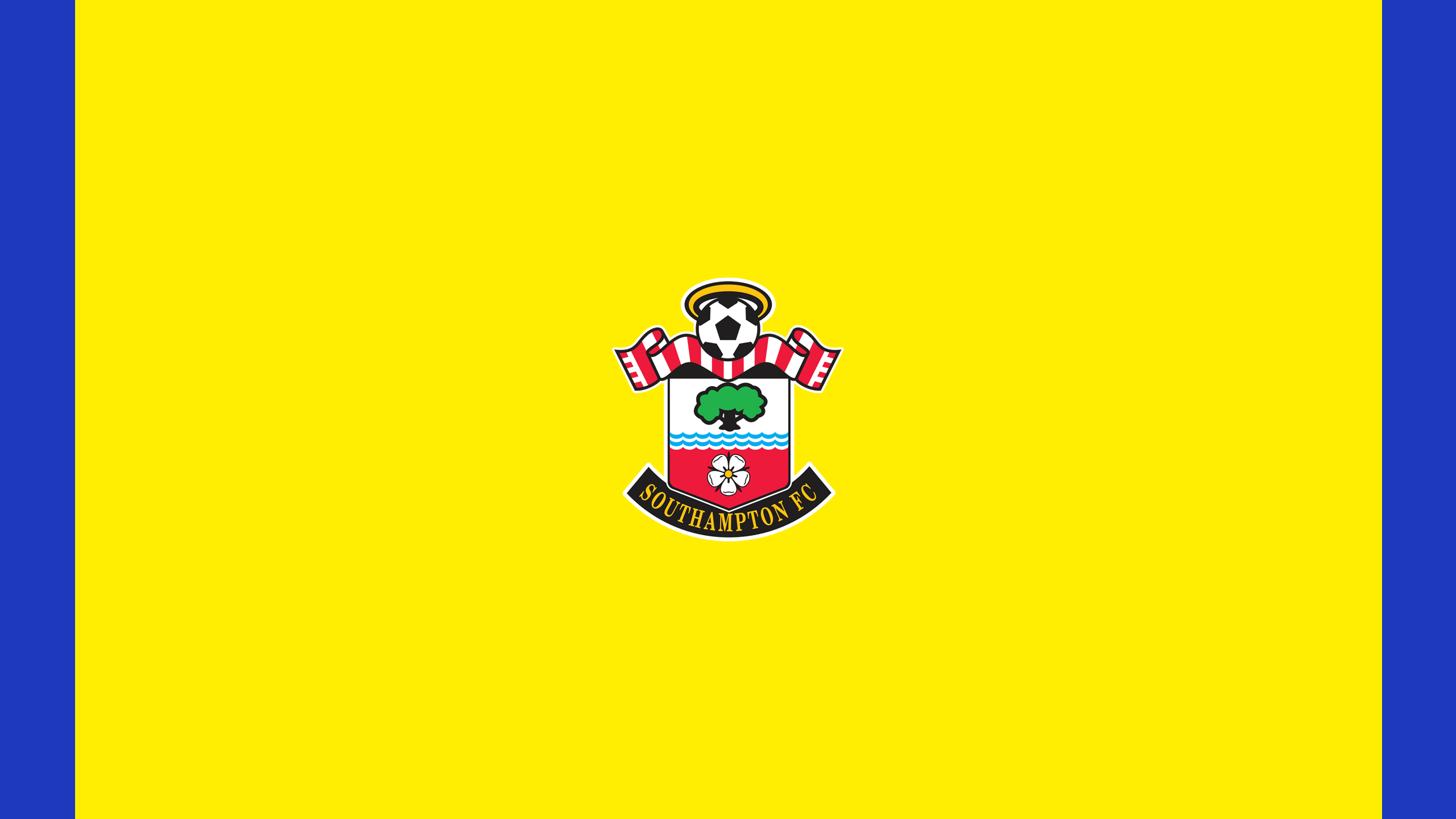 Southampton F.C. Logo on Yellow Background HD Wallpaper