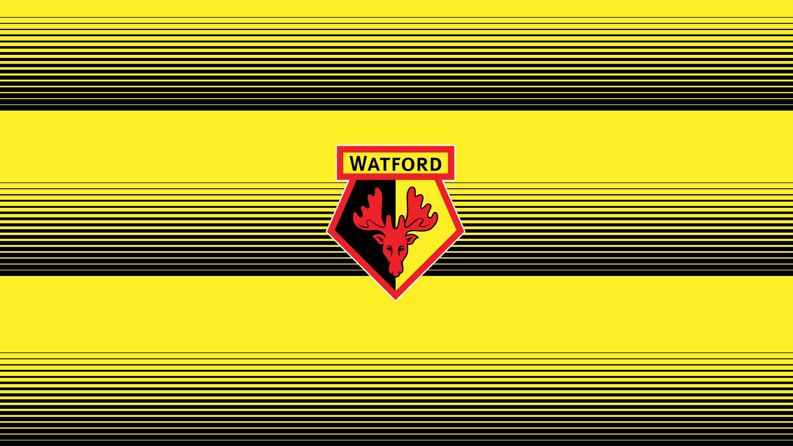 Watford F.C. Logo Yellow Striped Background HD Wallpaper
