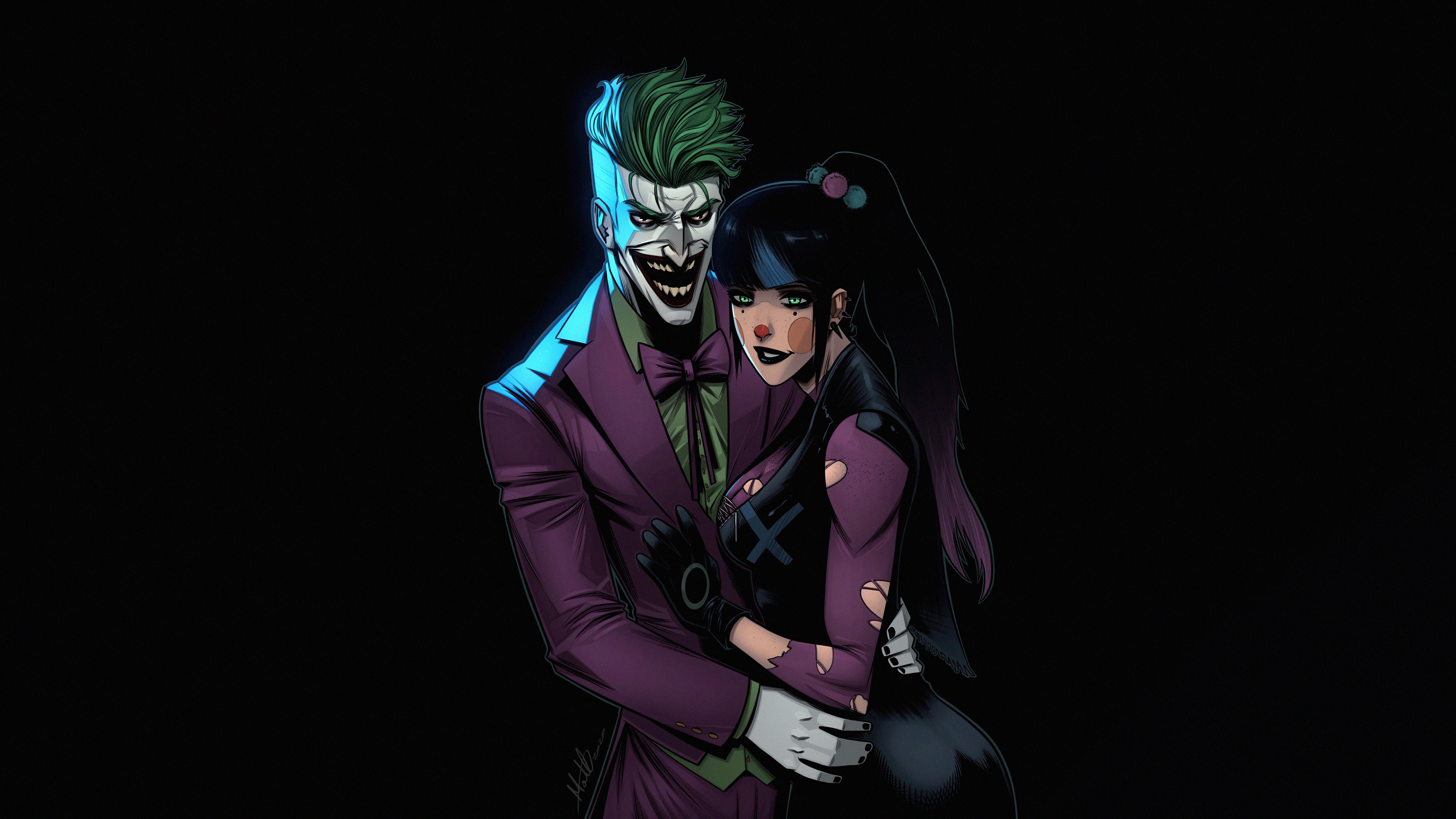 Joker and Punchline Embrace DC Comics 4K HD Wallpaper