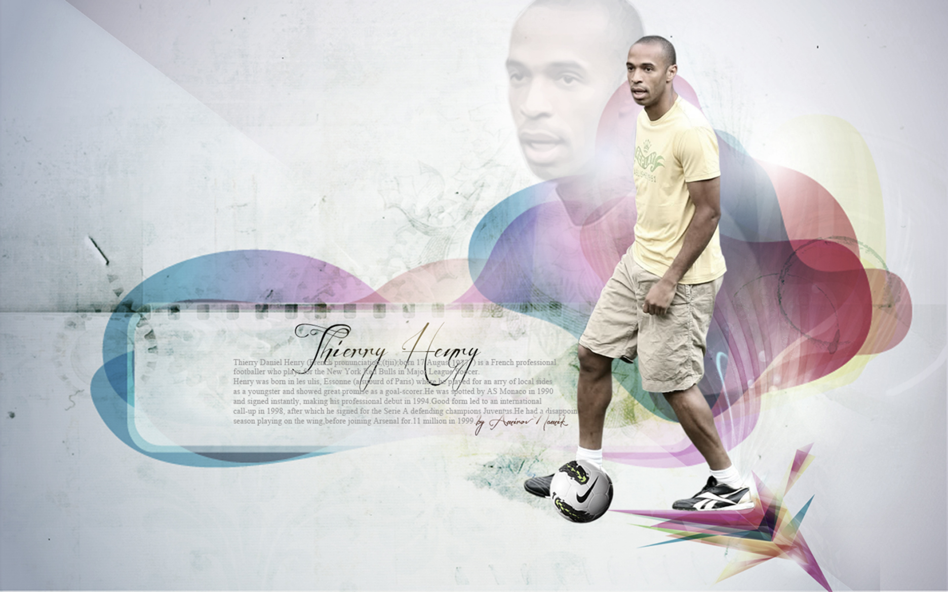 Thierry Henry French Soccer Player Graphic Art HD Wallpaper