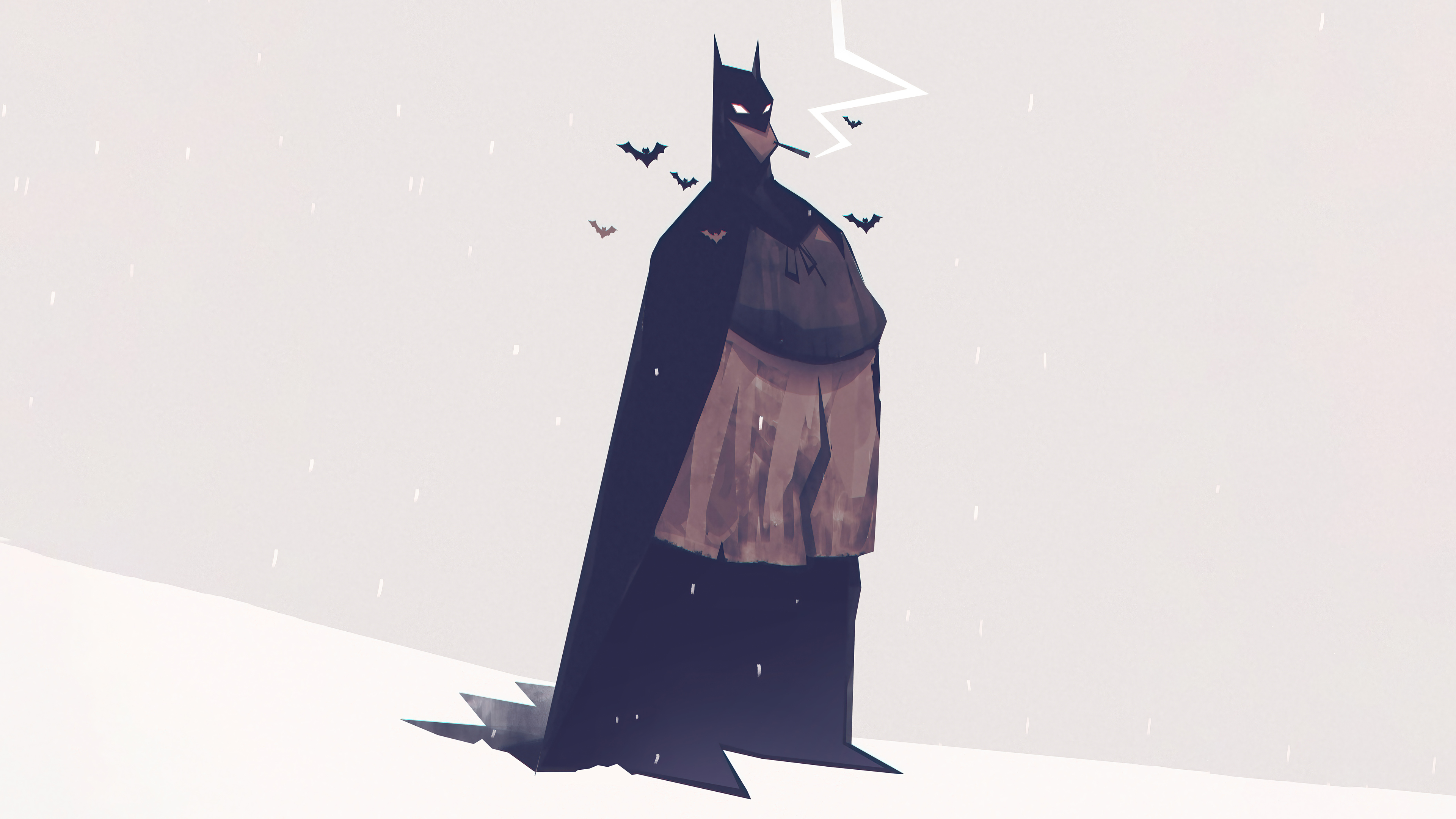 DC Comics Batman smoking pipe in snow 4K HD Wallpaper