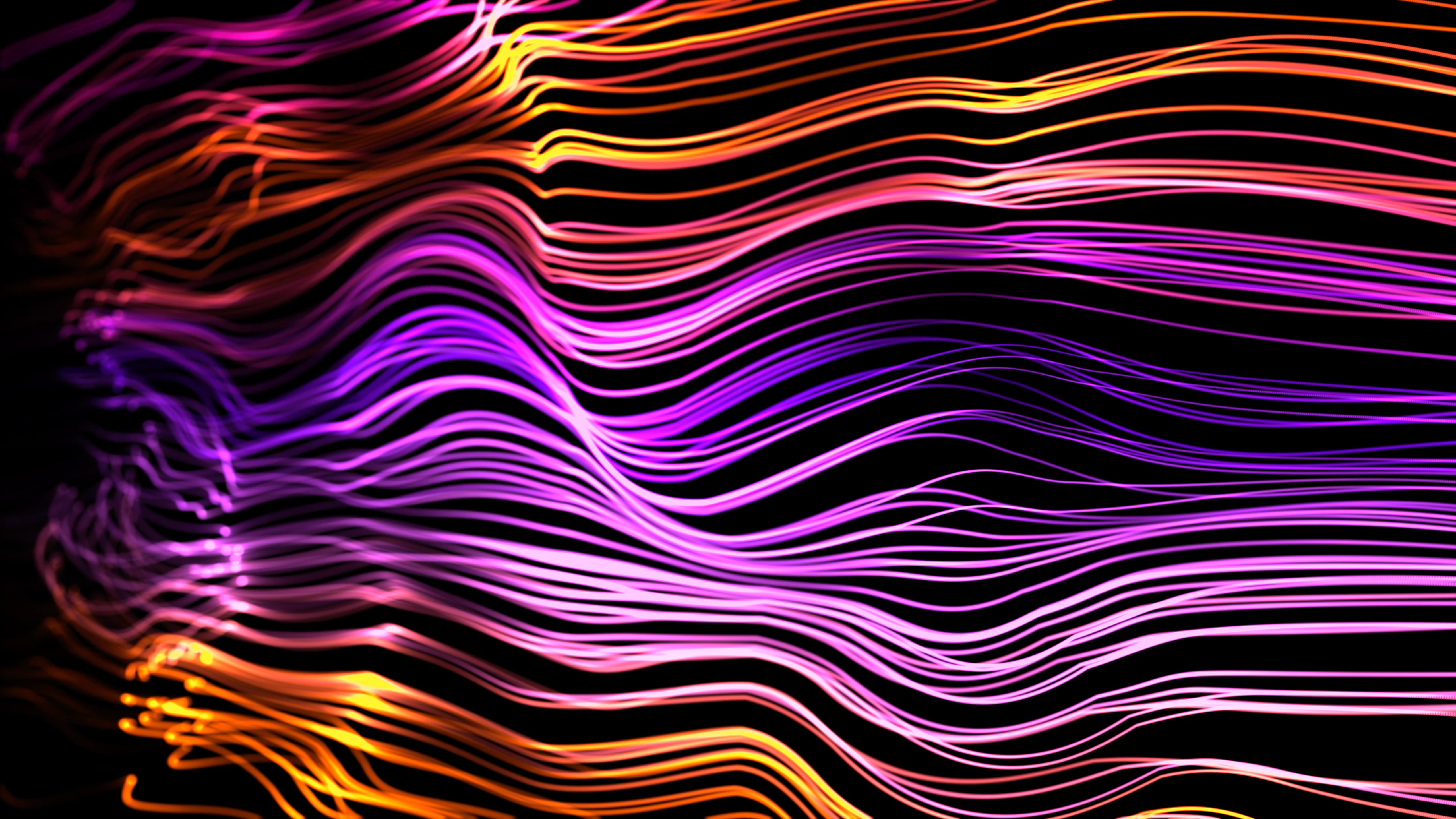 Abstract Colorful Wavy Glowing Lines HD Wallpaper