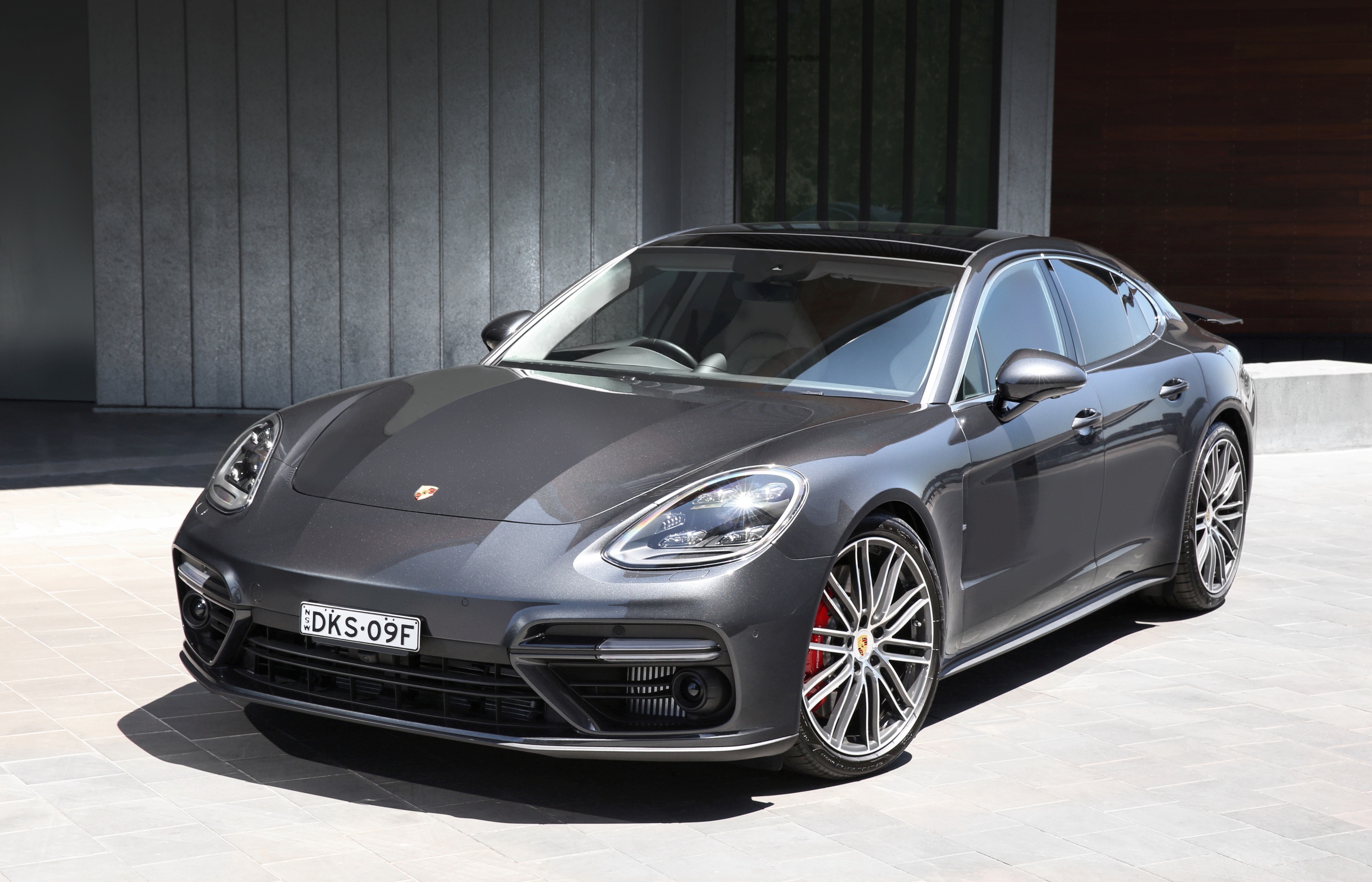 Sleek Dark Grey Porsche Panamera Sport Car HD Wallpaper