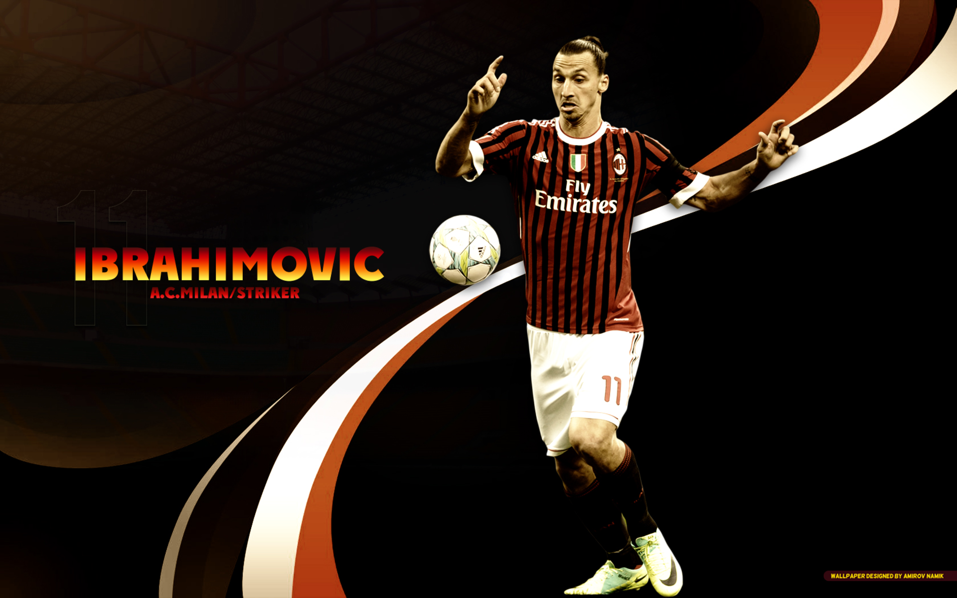 Zlatan Ibrahimovic A.C. Milan striker HD Wallpaper