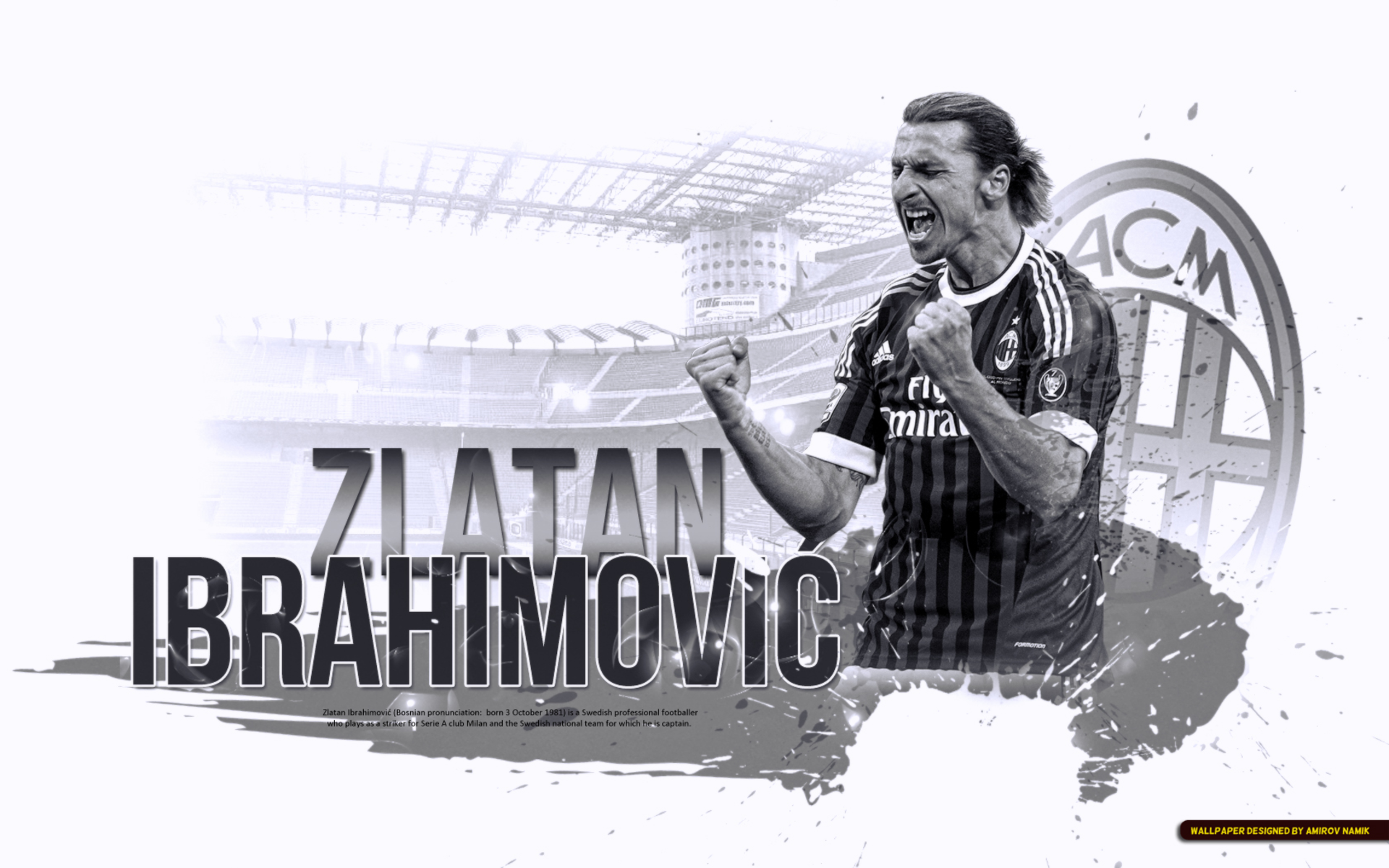 Zlatan Ibrahimovic A.C. Milan celebration HD Wallpaper