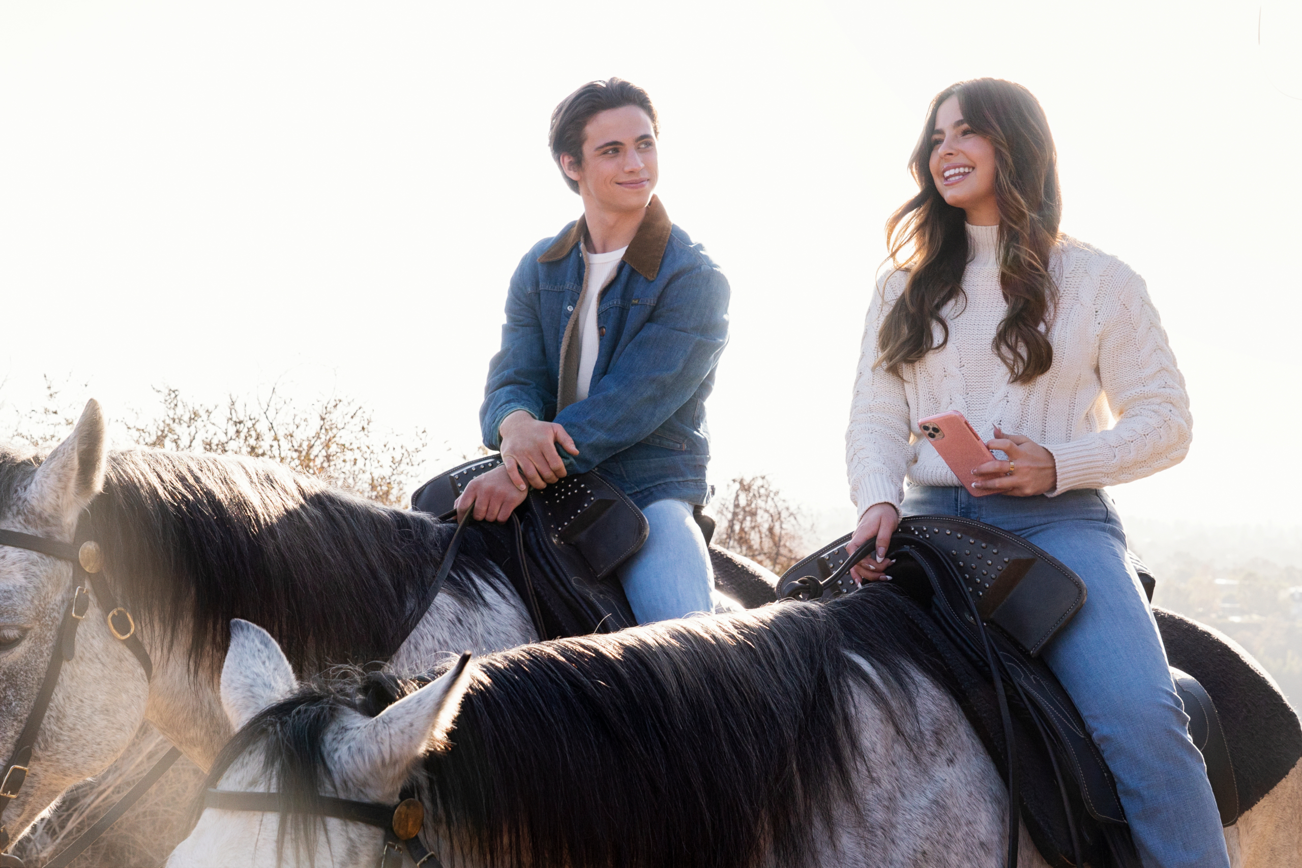 Addison Rae and Tanner Buchanan horseback riding HD Wallpaper
