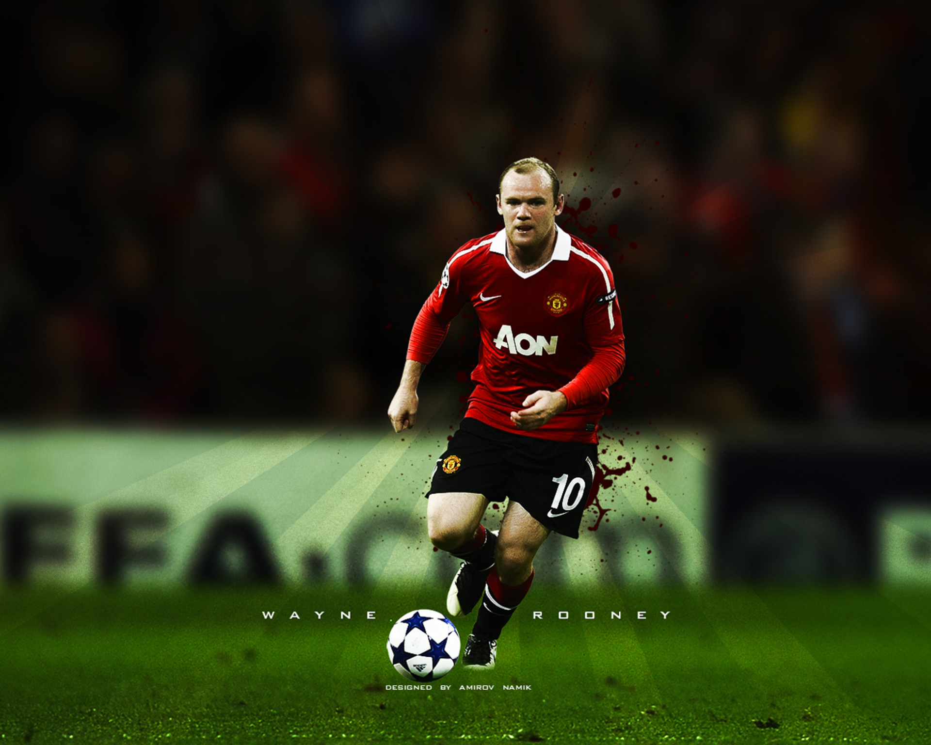 Wayne Rooney Manchester United Football Action HD Wallpaper