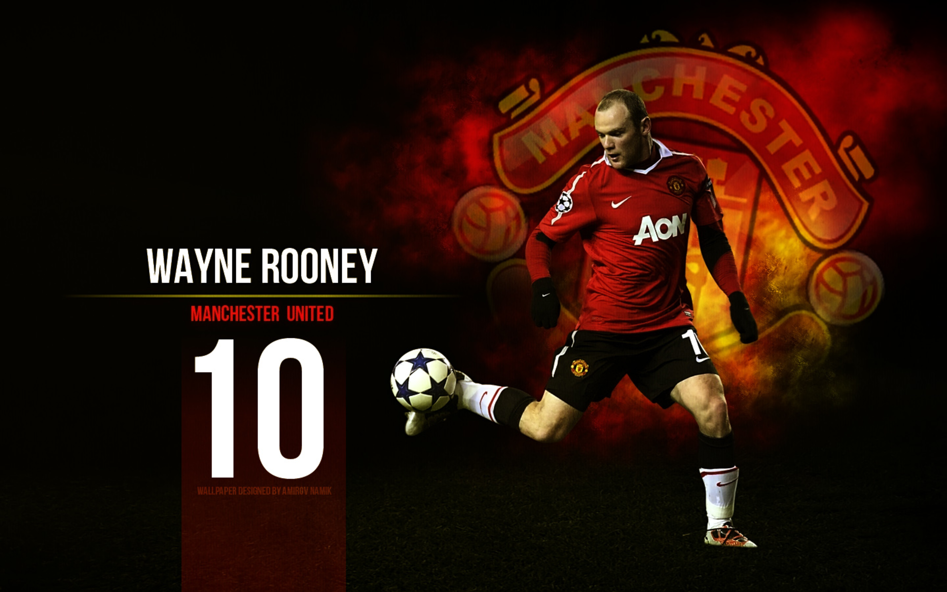 Wayne Rooney Manchester United Kicking Soccer Ball HD Wallpaper