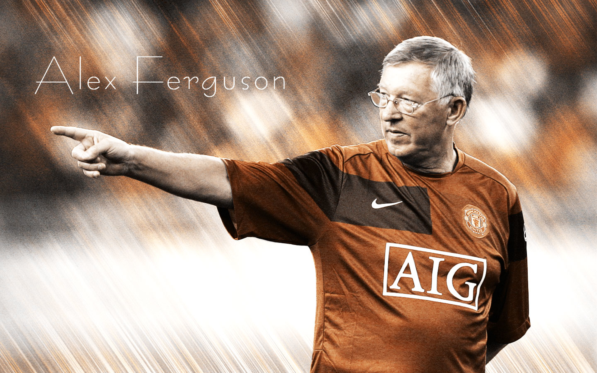 Alex Ferguson, Manchester United manager, pointing HD Wallpaper
