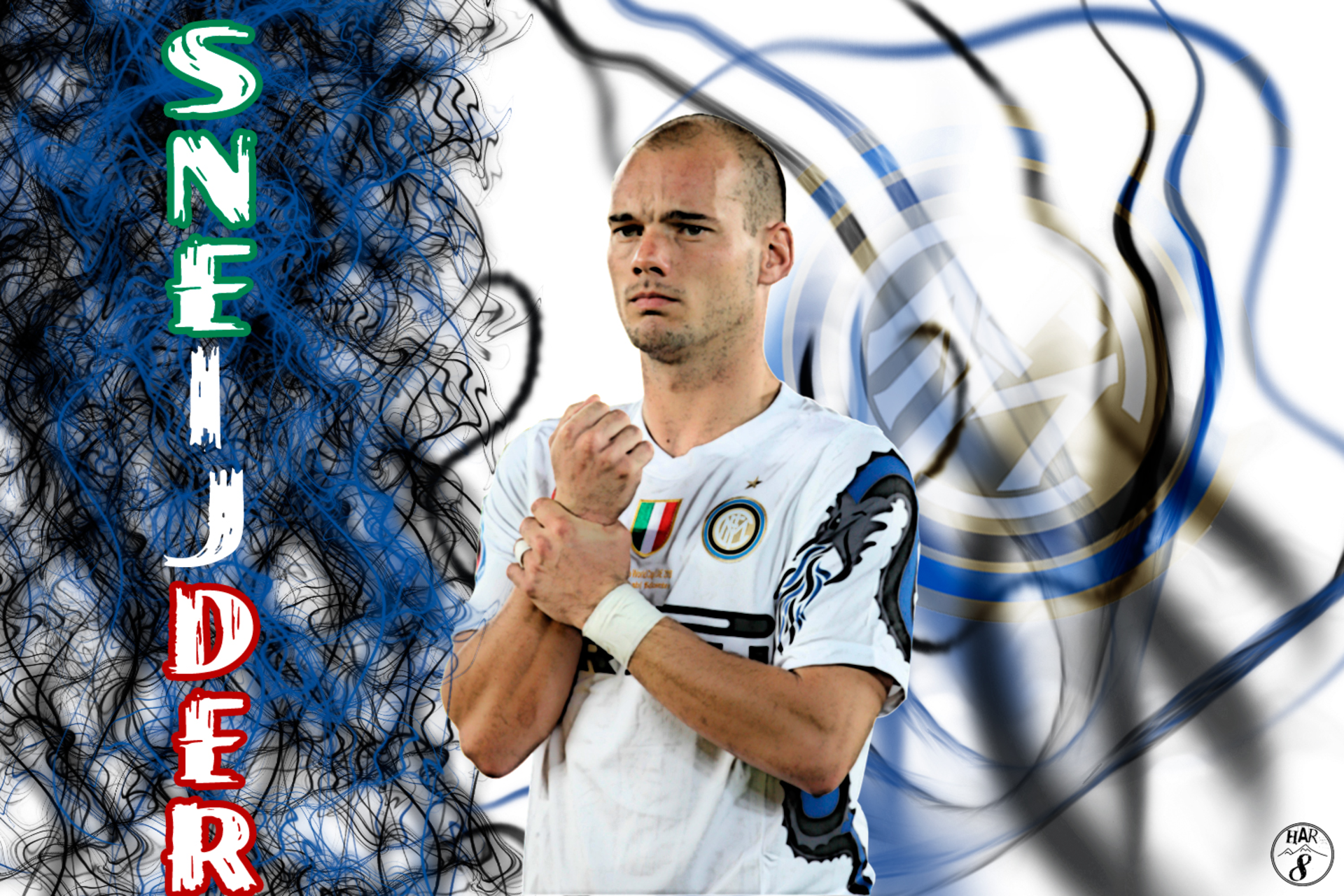 Wesley Sneijder Inter Milan player art HD Wallpaper