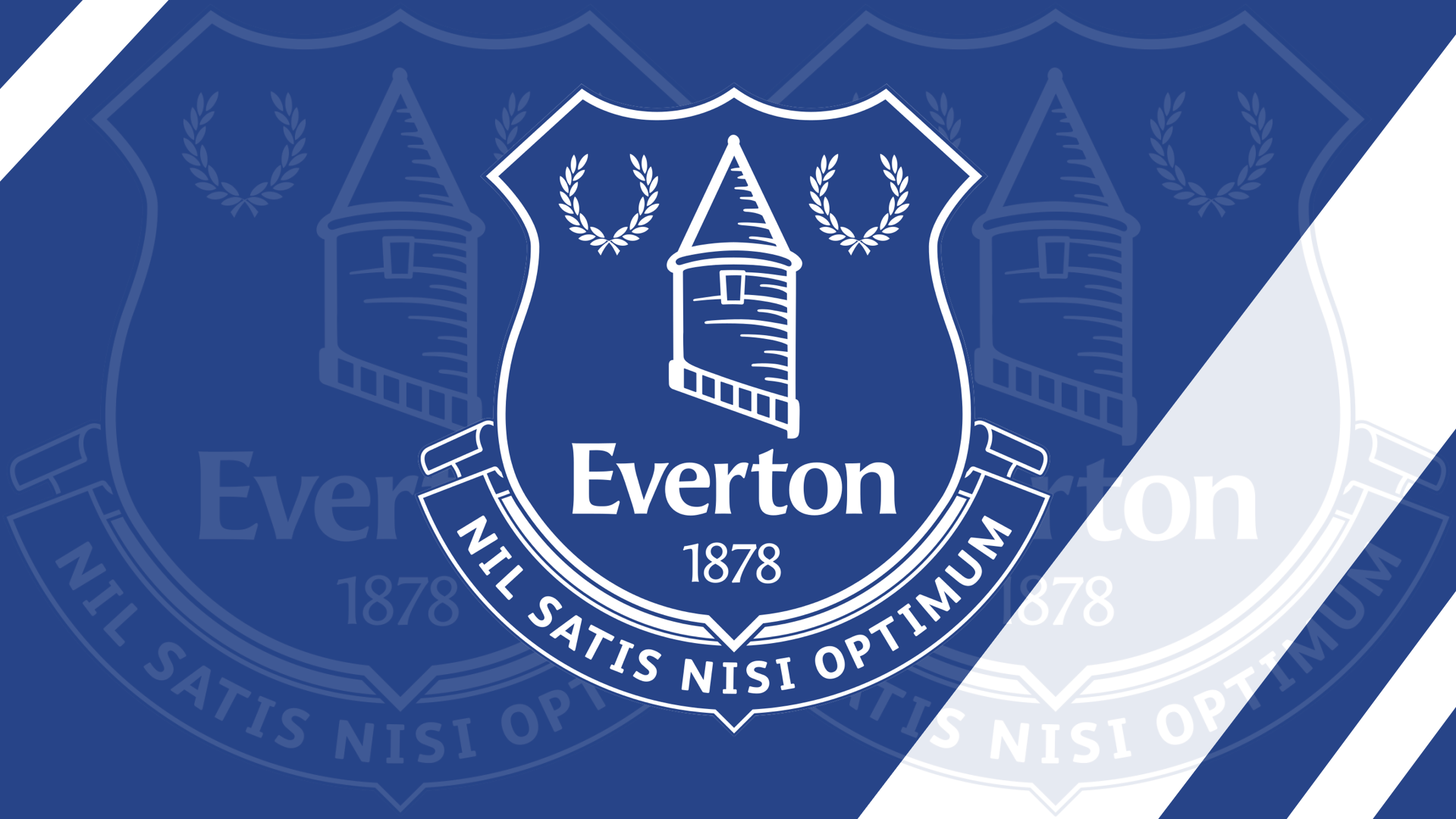 Everton F.C. Logo on Blue Background HD Wallpaper