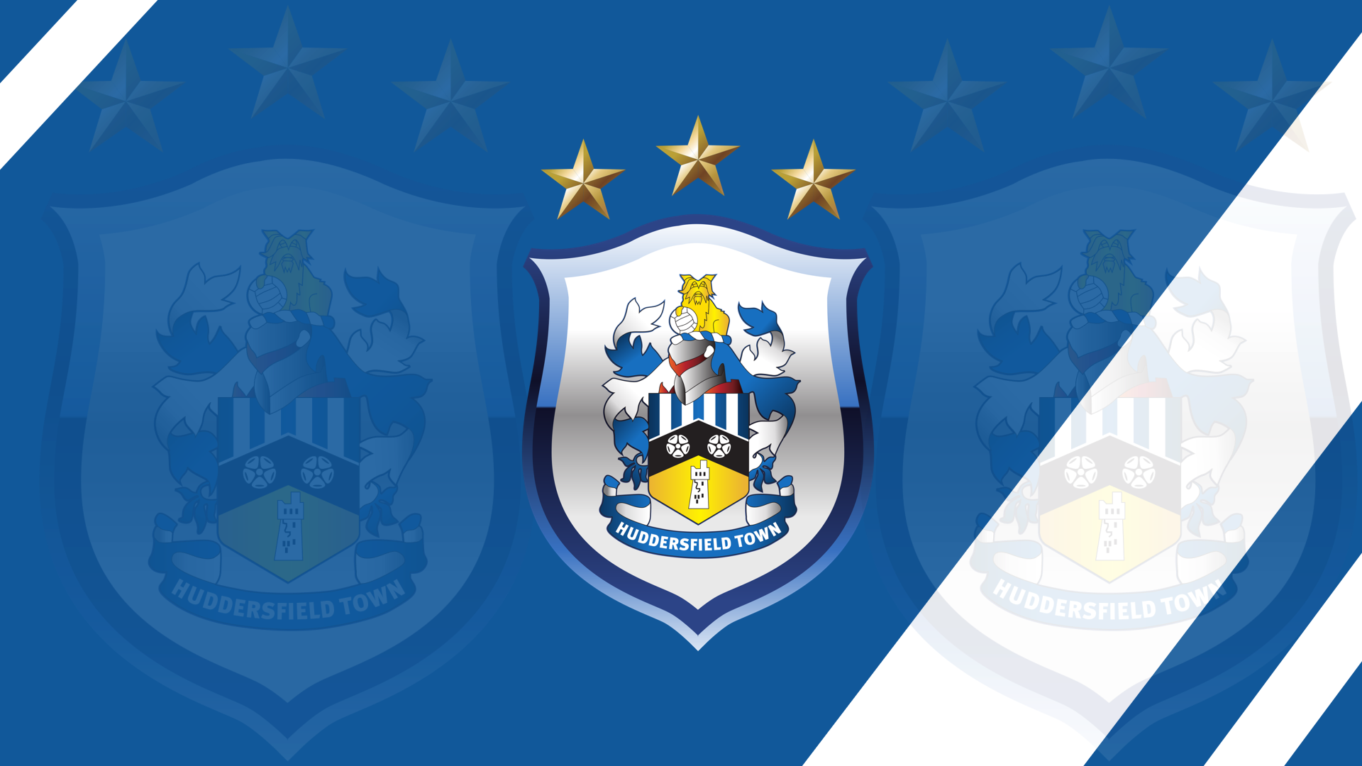 Huddersfield Town A.F.C. Logo with Three Stars HD Wallpaper