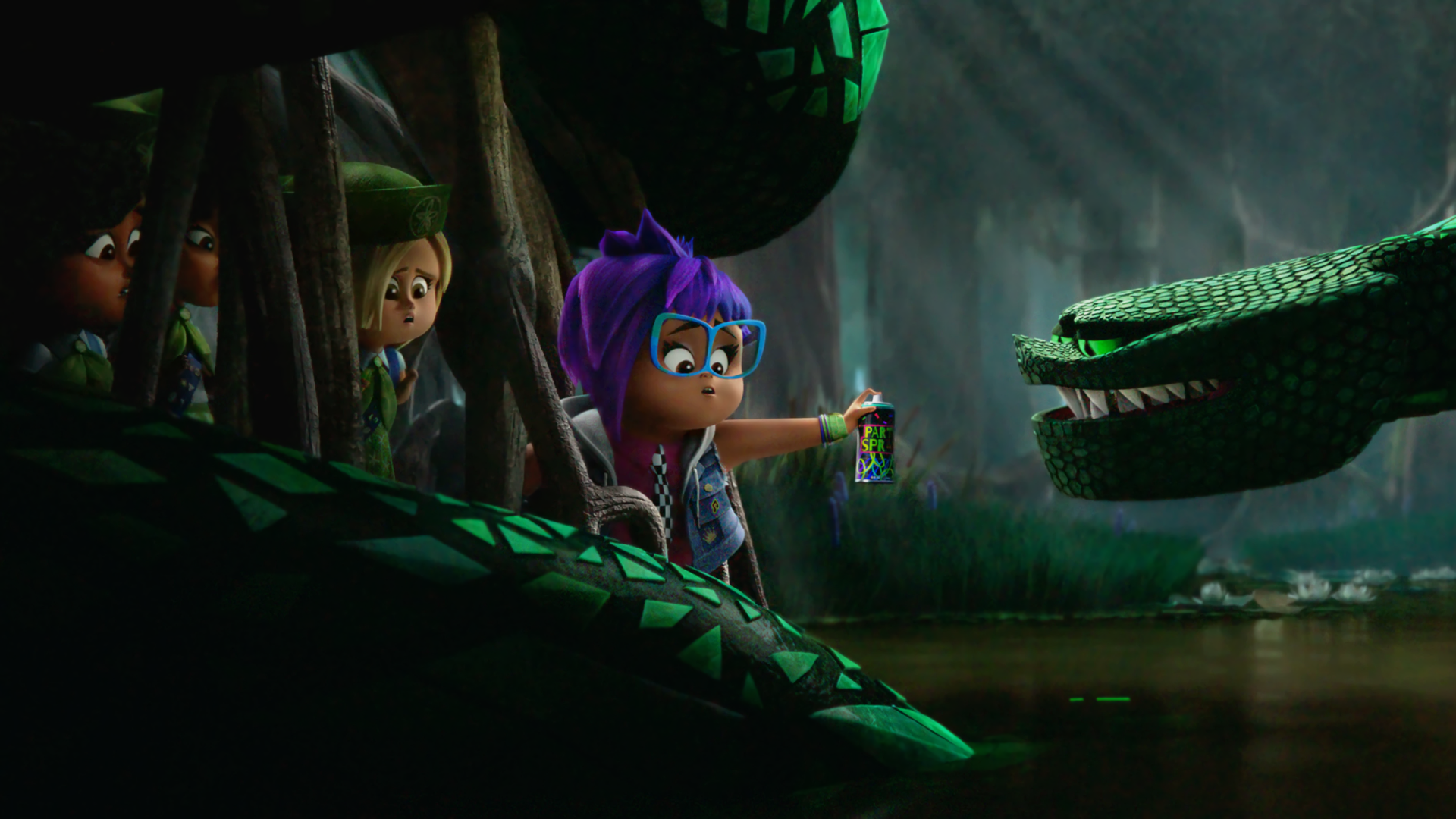 Gabi from Vivo confronts giant snake with spray HD Wallpaper