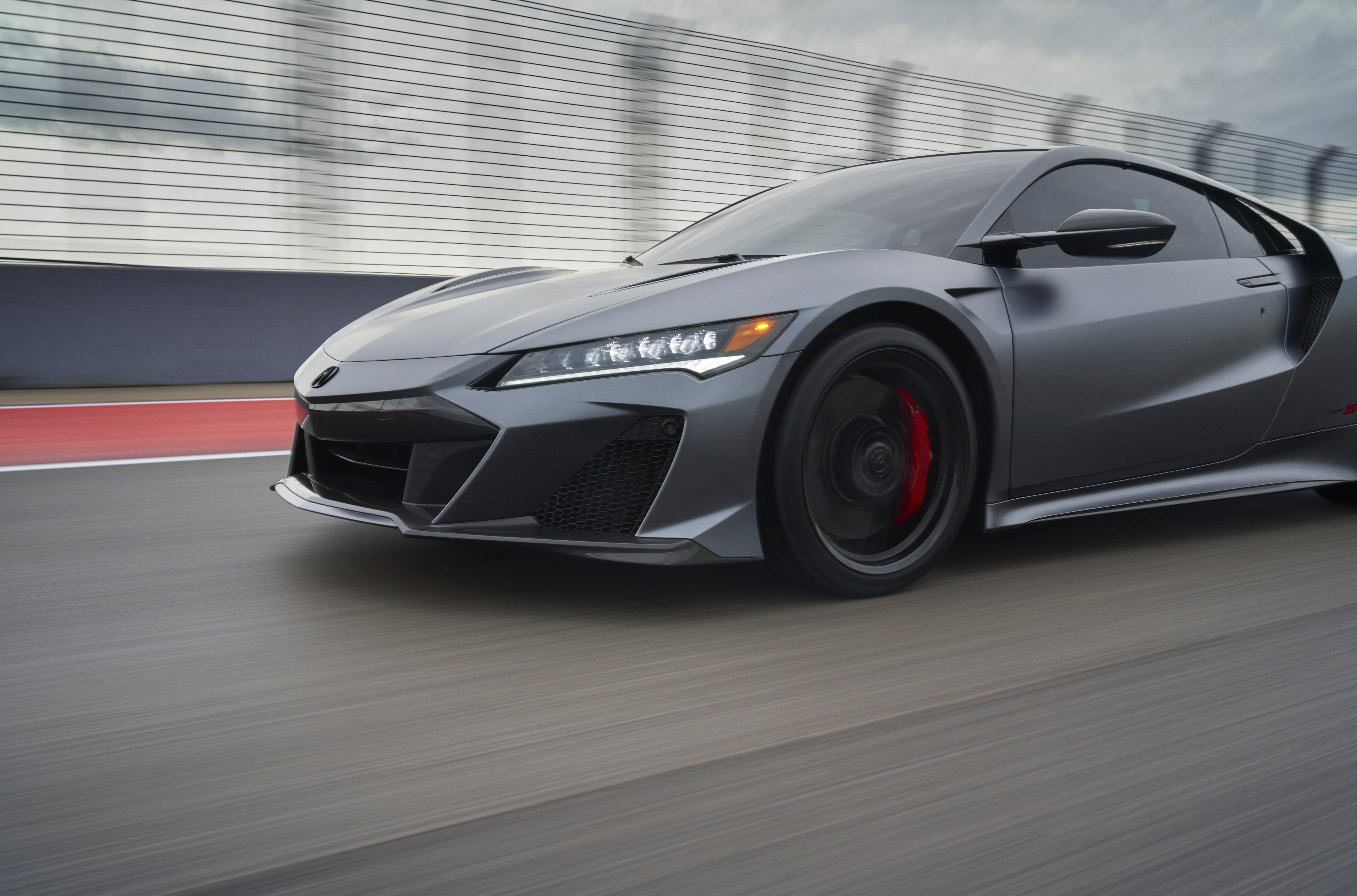 Grey Acura NSX Type S Supercar in Motion HD Wallpaper