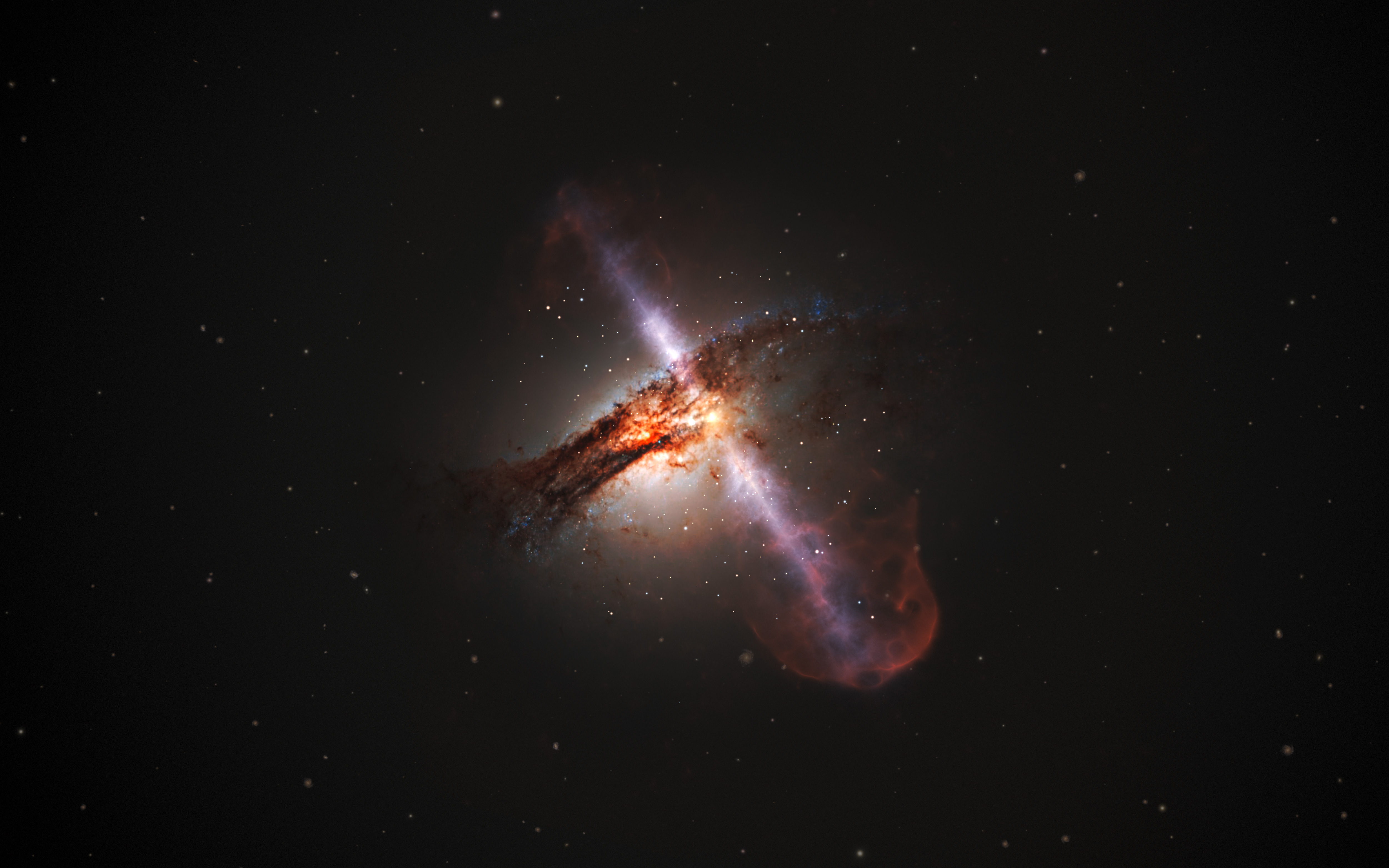 Centaurus A Galaxy with Supermassive Black Hole Jets HD Wallpaper