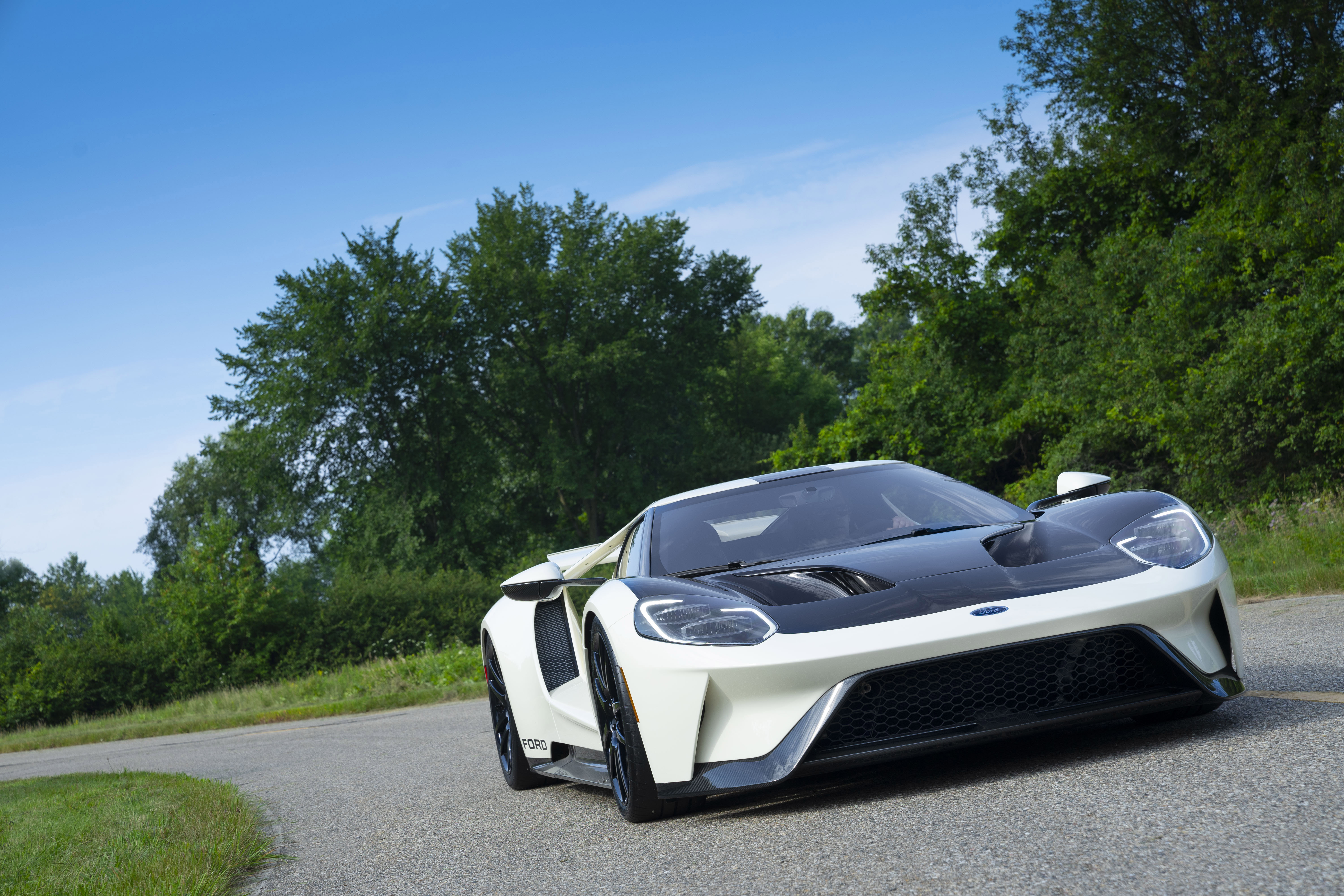 White Ford GT '64 Heritage Edition' Supercar on a road HD Wallpaper