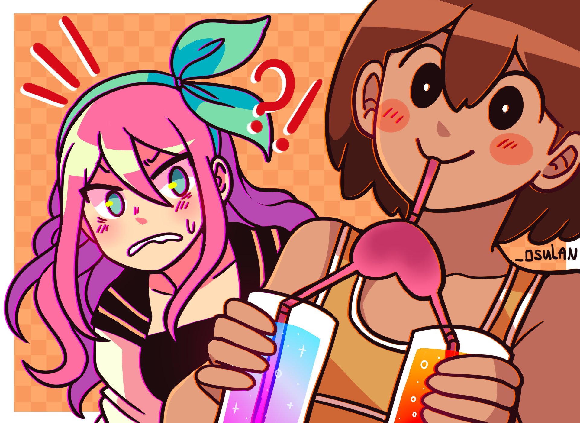 Kel and Aubrey from OMORI Sharing Drinks HD Wallpaper