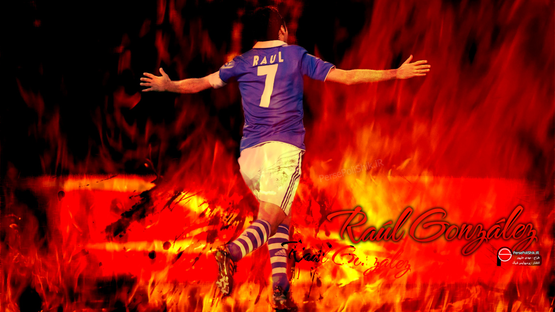 Raúl González Blanco Schalke 04 in fiery celebration HD Wallpaper