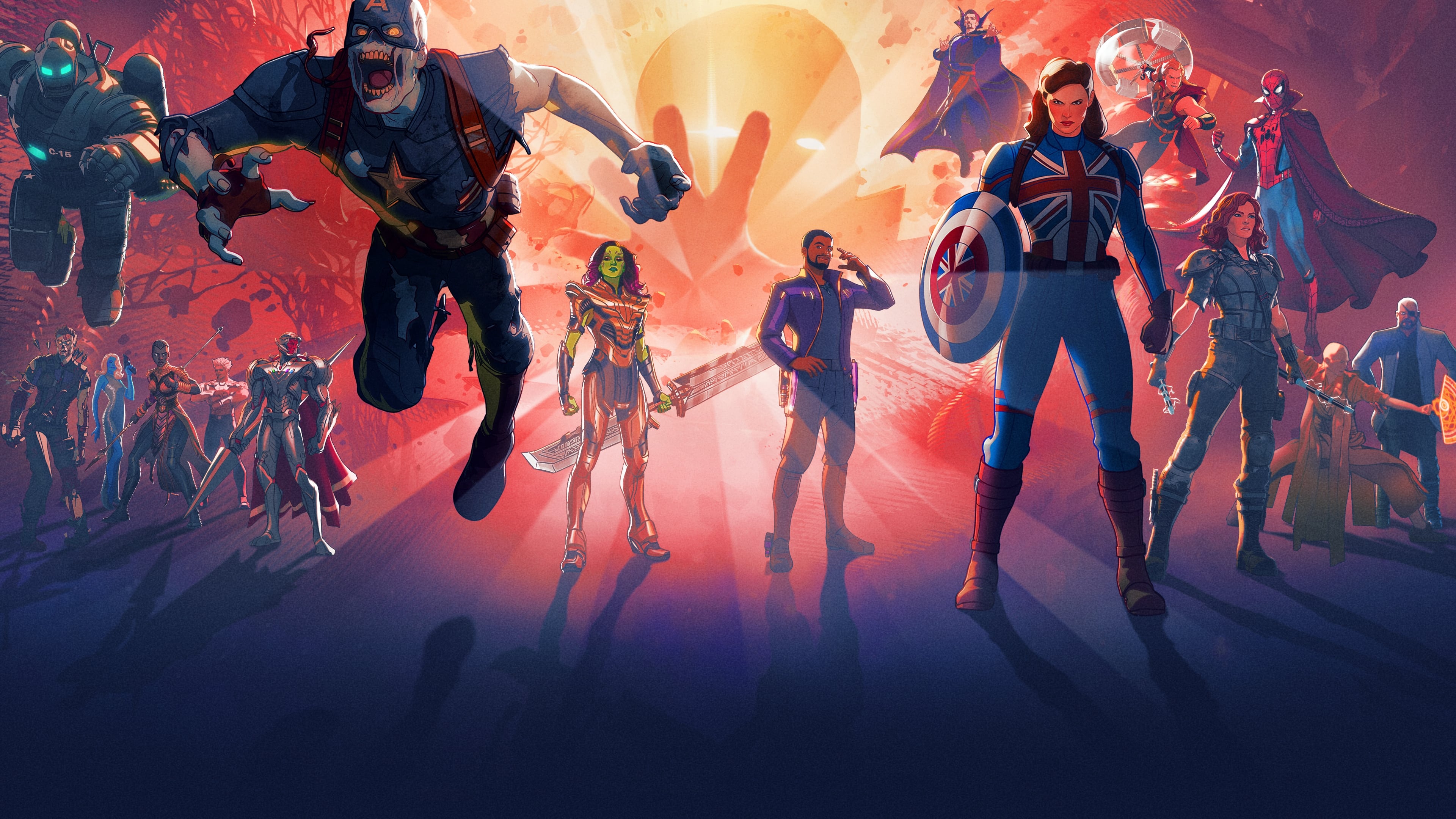 What If...? Multiverse Heroes and Zombie Captain America HD Wallpaper