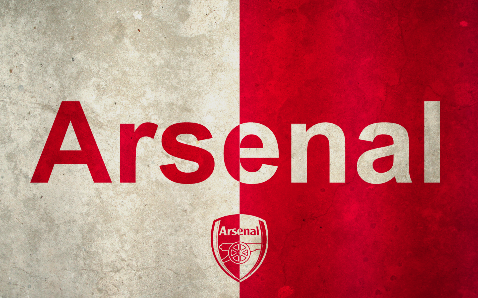 Arsenal F.C. logo and text, split red and white HD Wallpaper