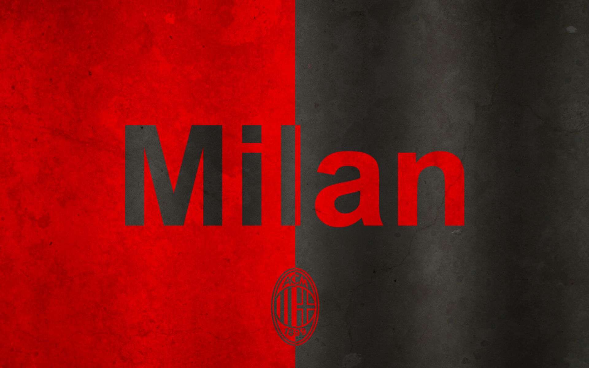 A.C. Milan Grunge Logo Red and Black HD Wallpaper