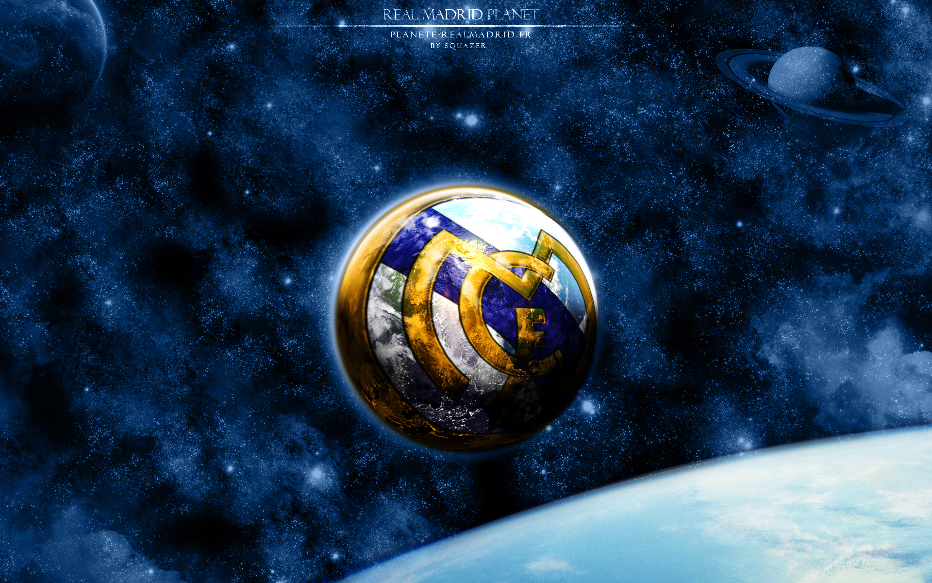 Real Madrid Planet Logo in Space HD Wallpaper