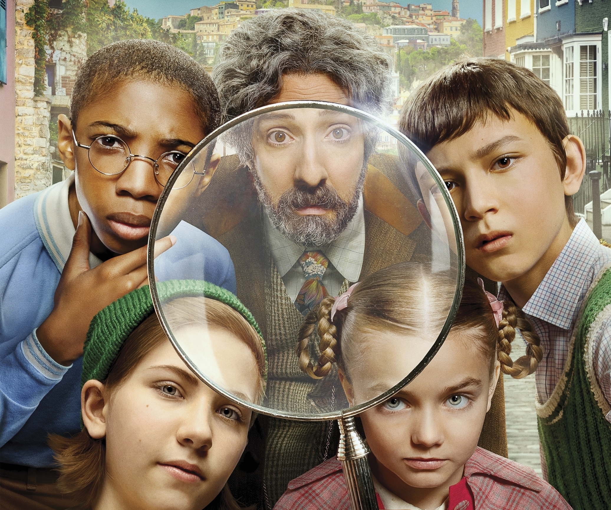 The Mysterious Benedict Society with Tony Hale and children HD Wallpaper