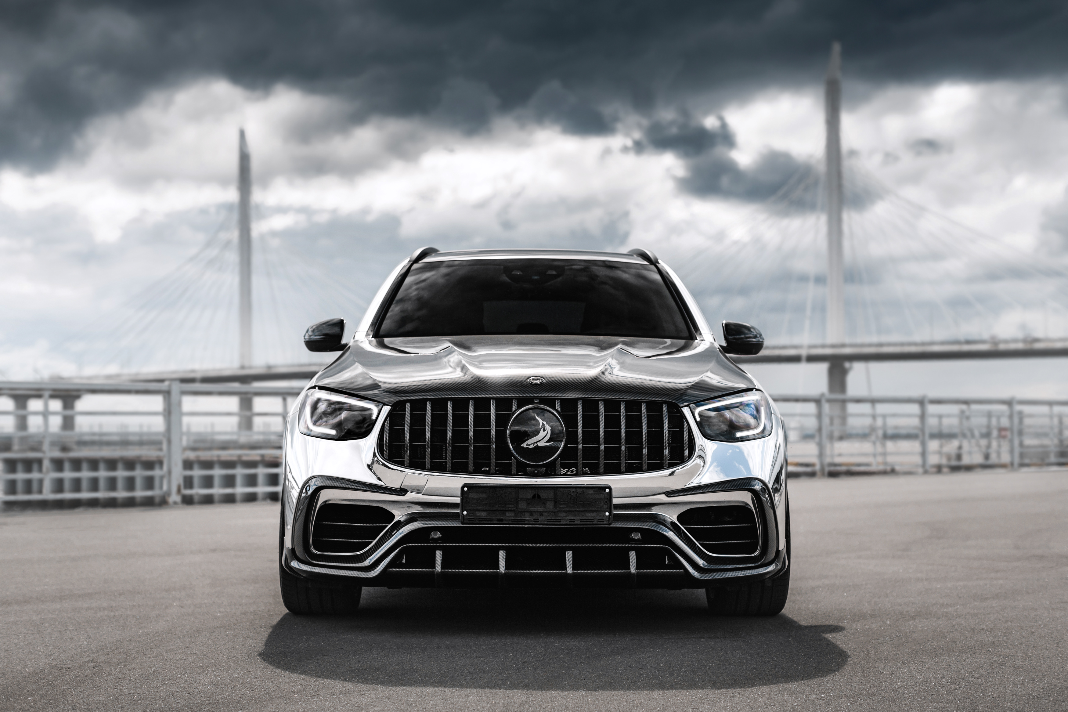 Mercedes-AMG GLC Inferno SUV with chrome finish HD Wallpaper