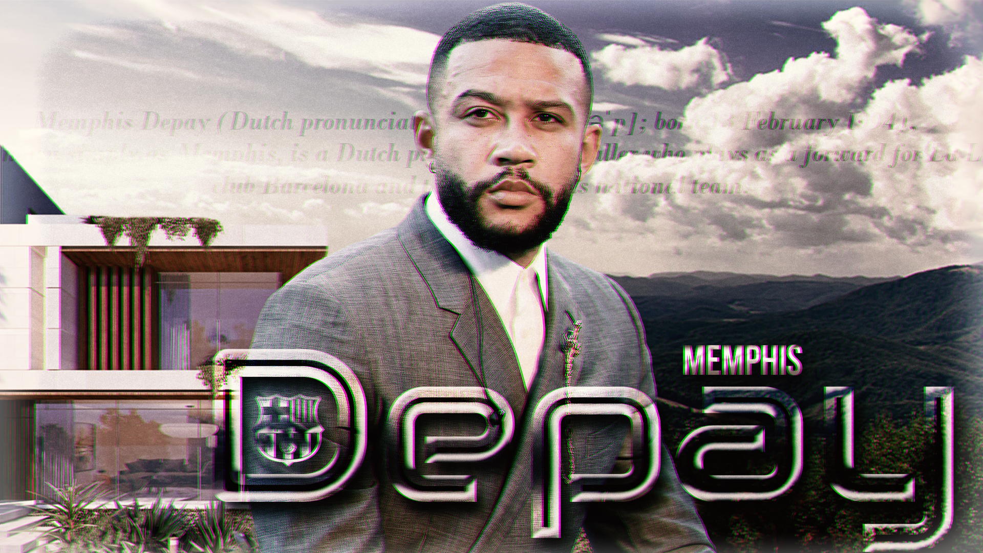 Memphis Depay FC Barcelona with modern house HD Wallpaper