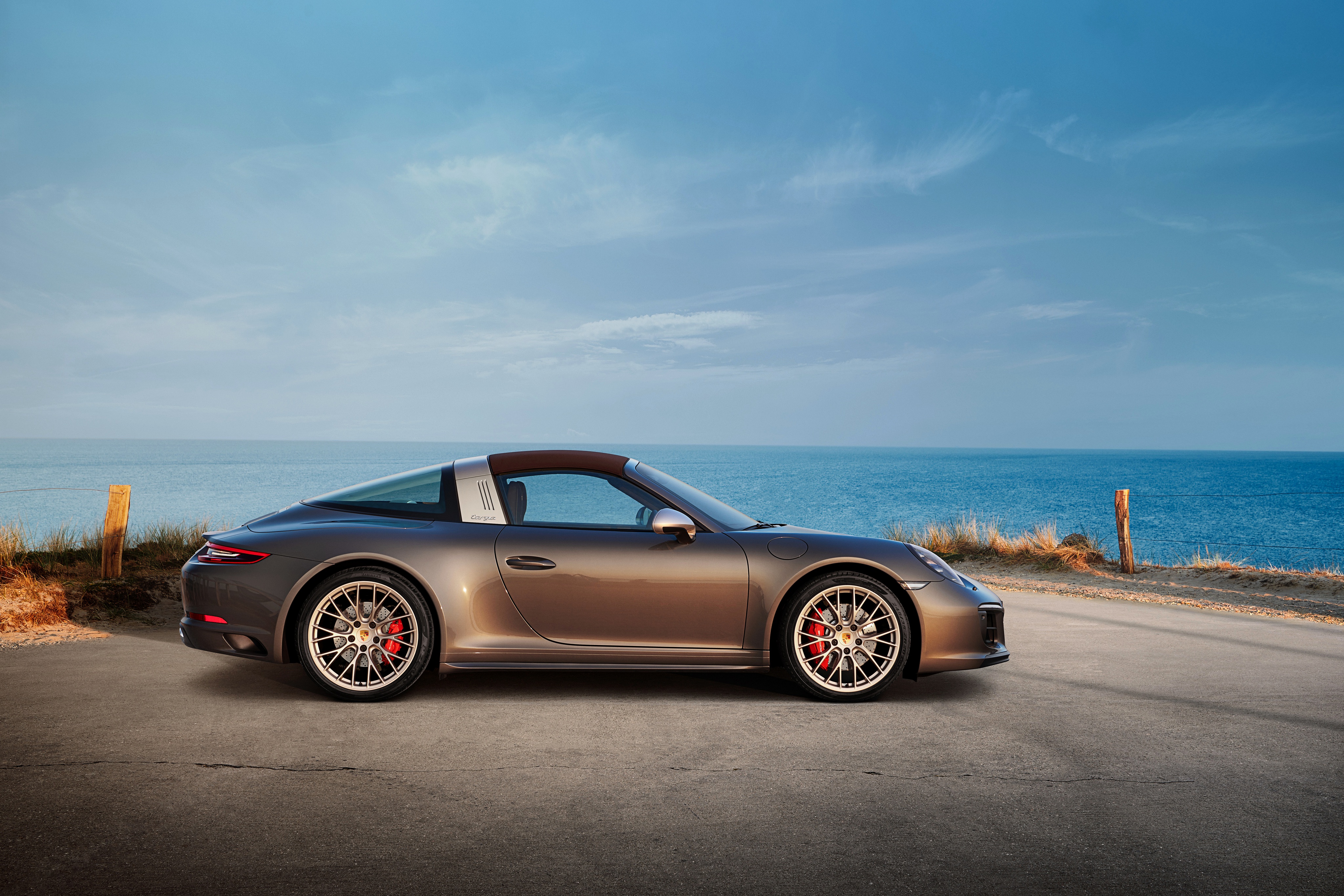 Porsche 911 Targa sport car by the ocean HD Wallpaper
