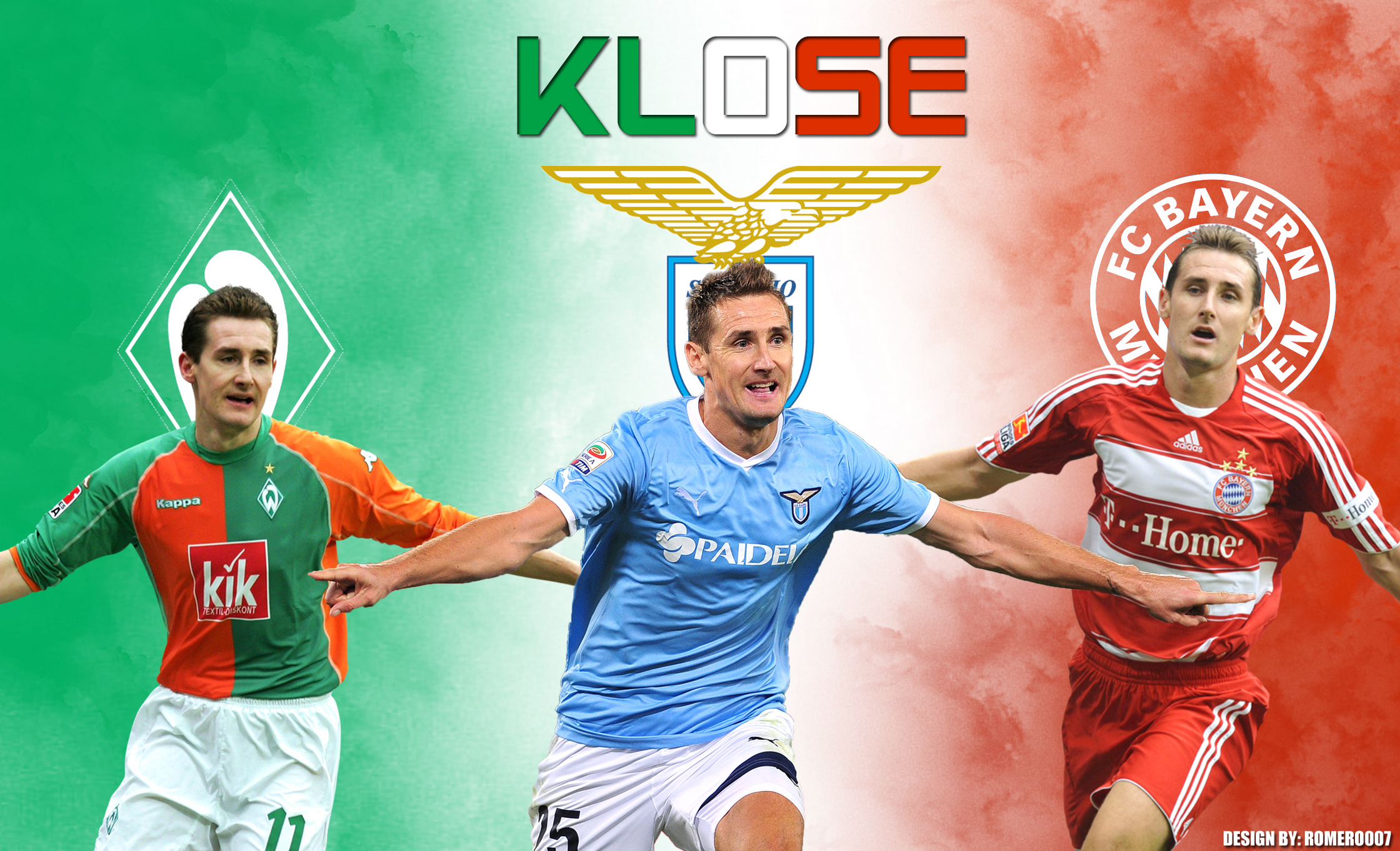 Miroslav Klose: Werder Bremen, Lazio, Bayern Munich HD Wallpaper