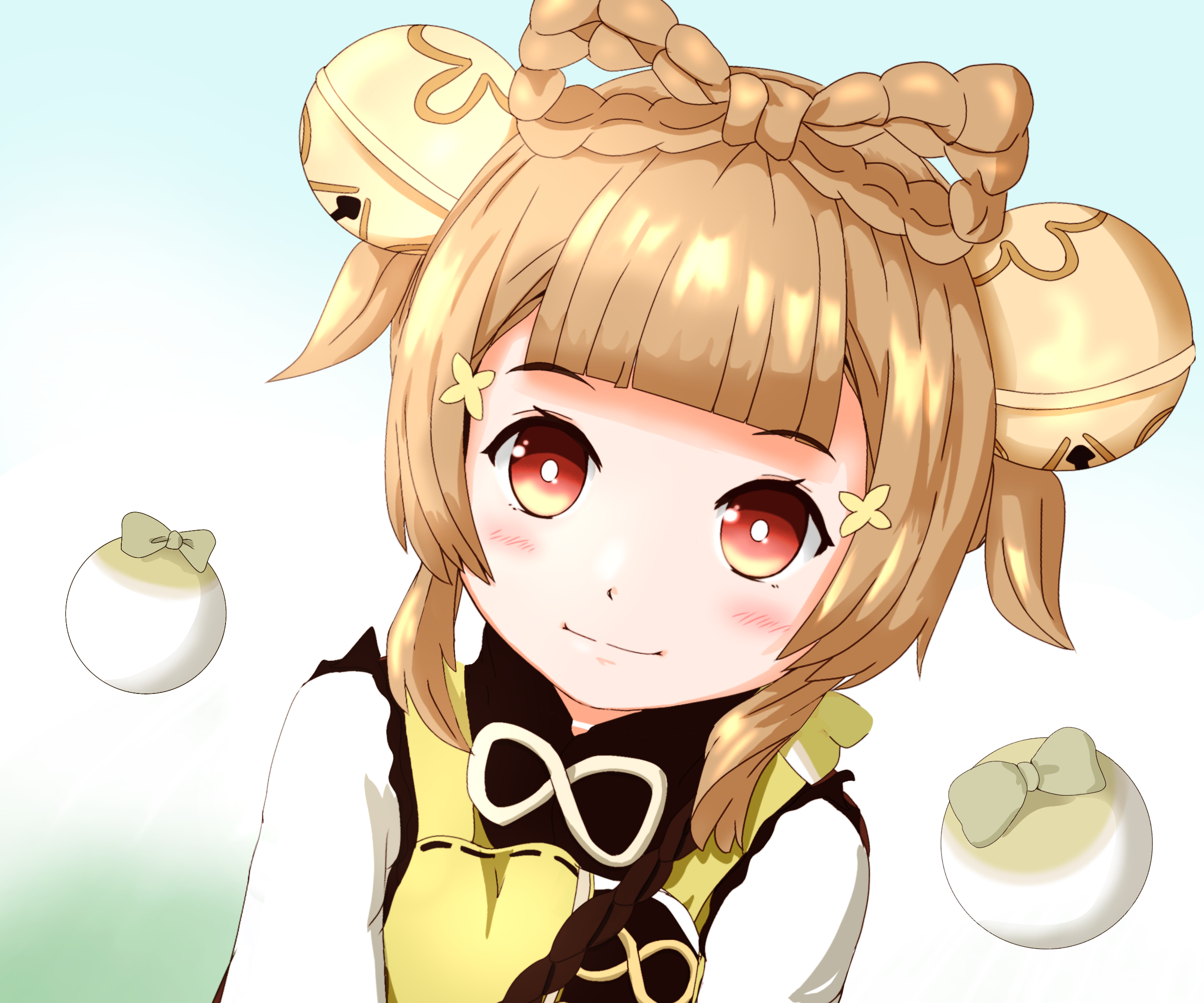 Genshin Impact Yaoyao smiling with radishes HD Wallpaper