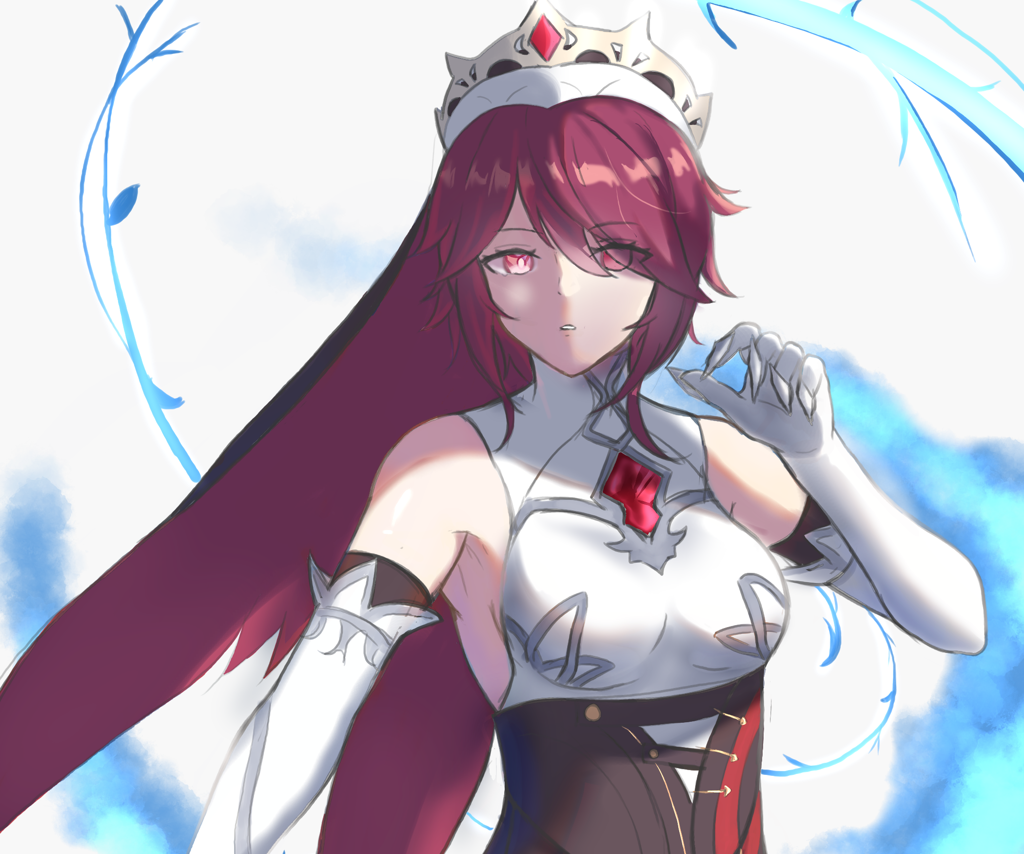 Rosaria Genshin Impact with glowing ice power HD Wallpaper