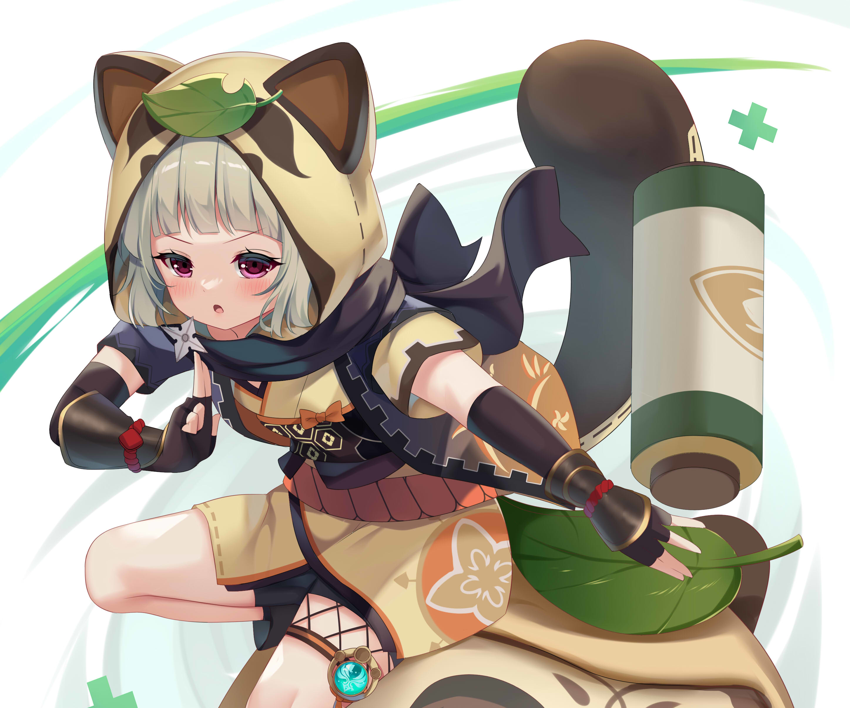 Sayu (Genshin Impact) in a cute ninja stance HD Wallpaper